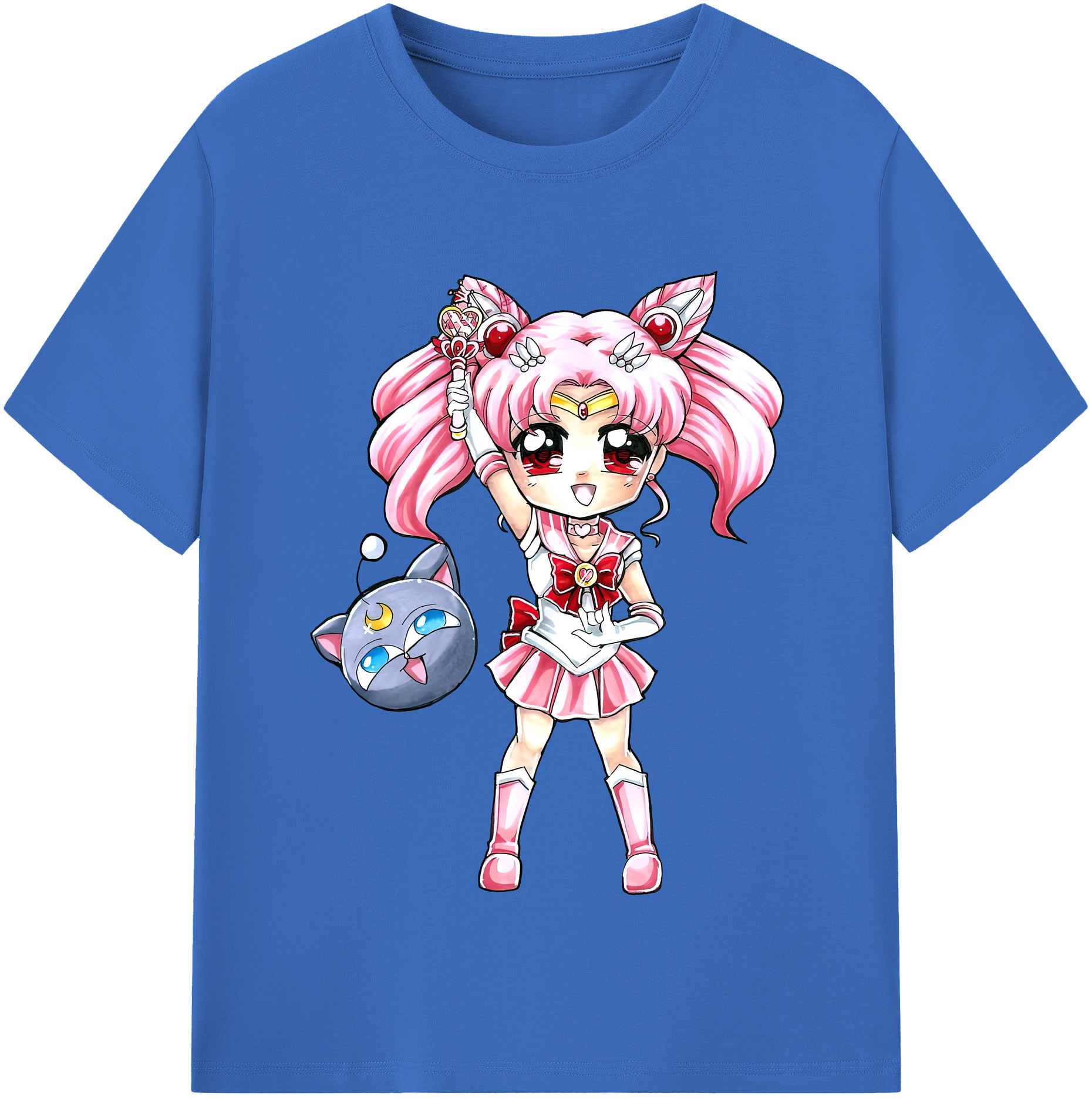 （画像用） 美少女戦士セーラームーン ちびうさ Sailor Moon Chibiusa Tsukino Usagi Small Lady Serenity 綿100％半袖Tシャツ（フロントプリント）