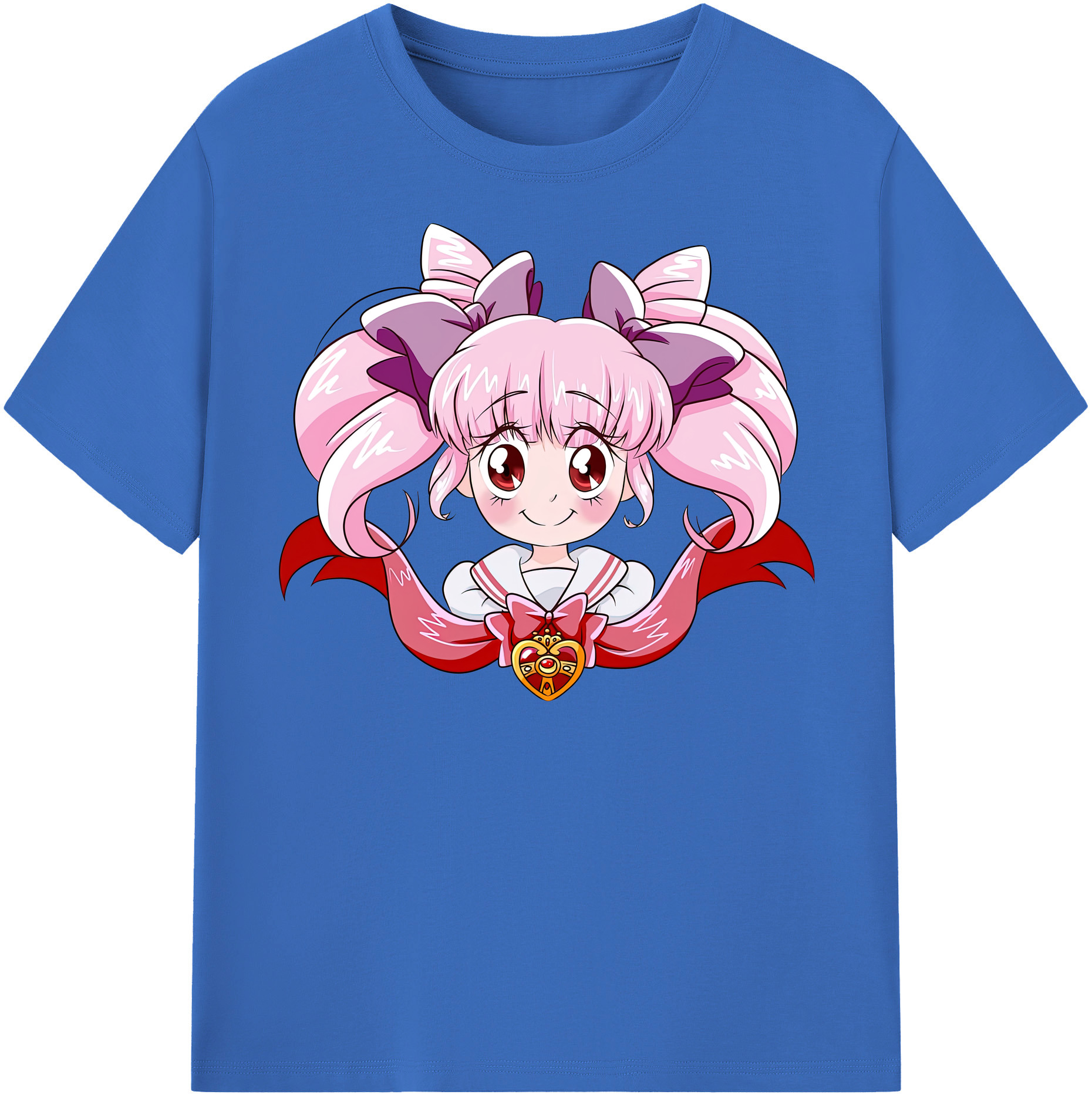 （画像用） 美少女戦士セーラームーン ちびうさ Sailor Moon Chibiusa Tsukino Usagi Small Lady Serenity 綿100％半袖Tシャツ（フロントプリント）
