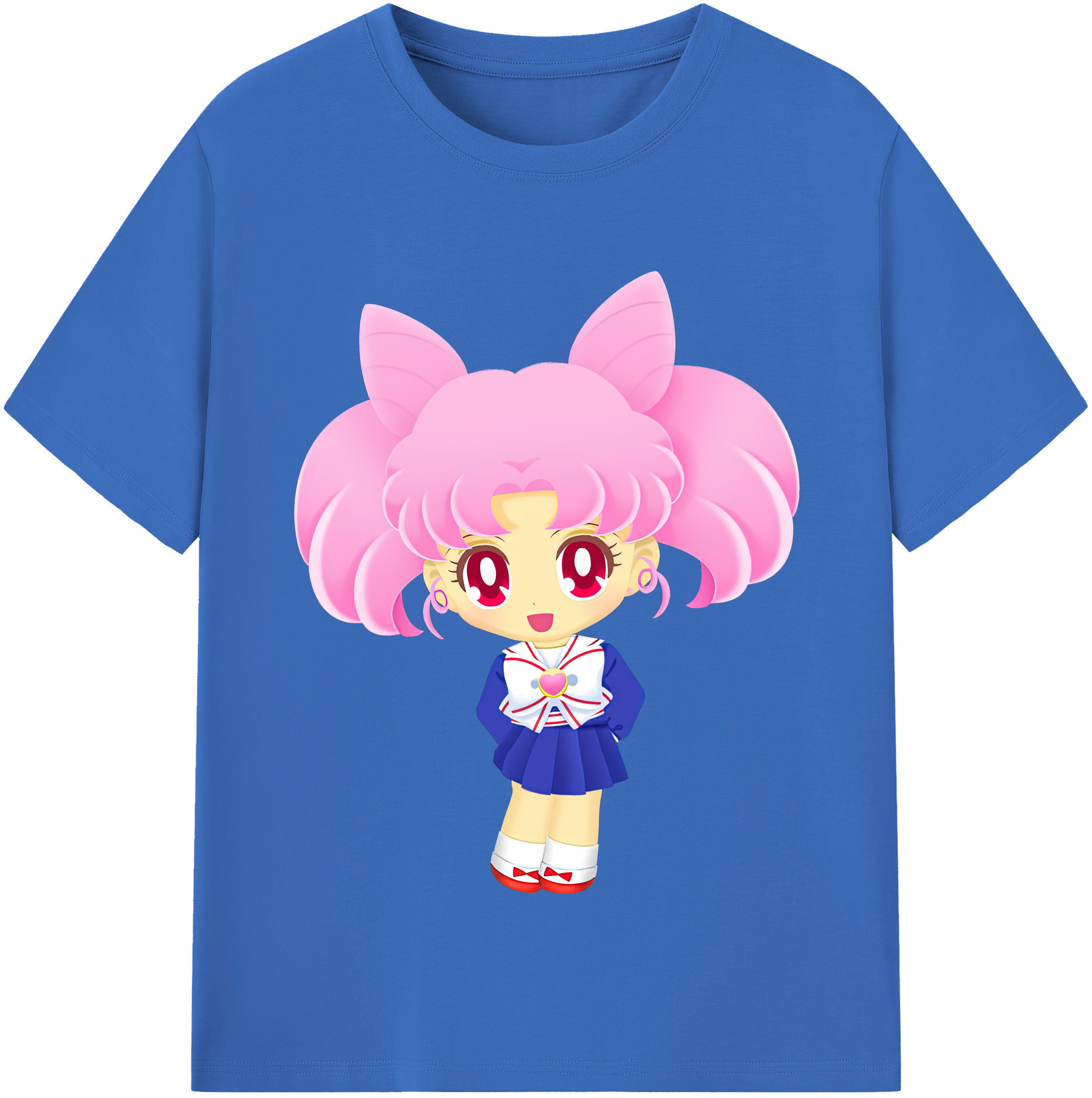 （画像用） 美少女戦士セーラームーン ちびうさ Sailor Moon Chibiusa Tsukino Usagi Small Lady Serenity 綿100％半袖Tシャツ（フロントプリント）