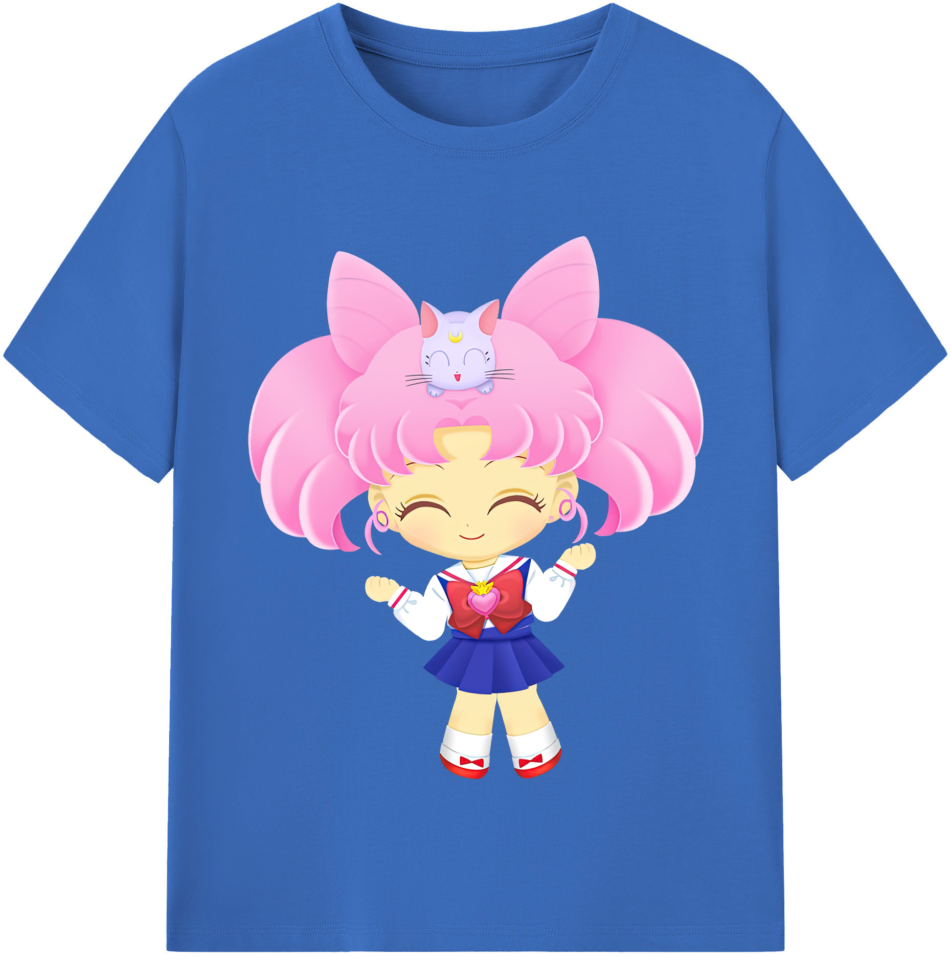 （画像用） 美少女戦士セーラームーン ちびうさ Sailor Moon Chibiusa Tsukino Usagi Small Lady Serenity 綿100％半袖Tシャツ（フロントプリント）