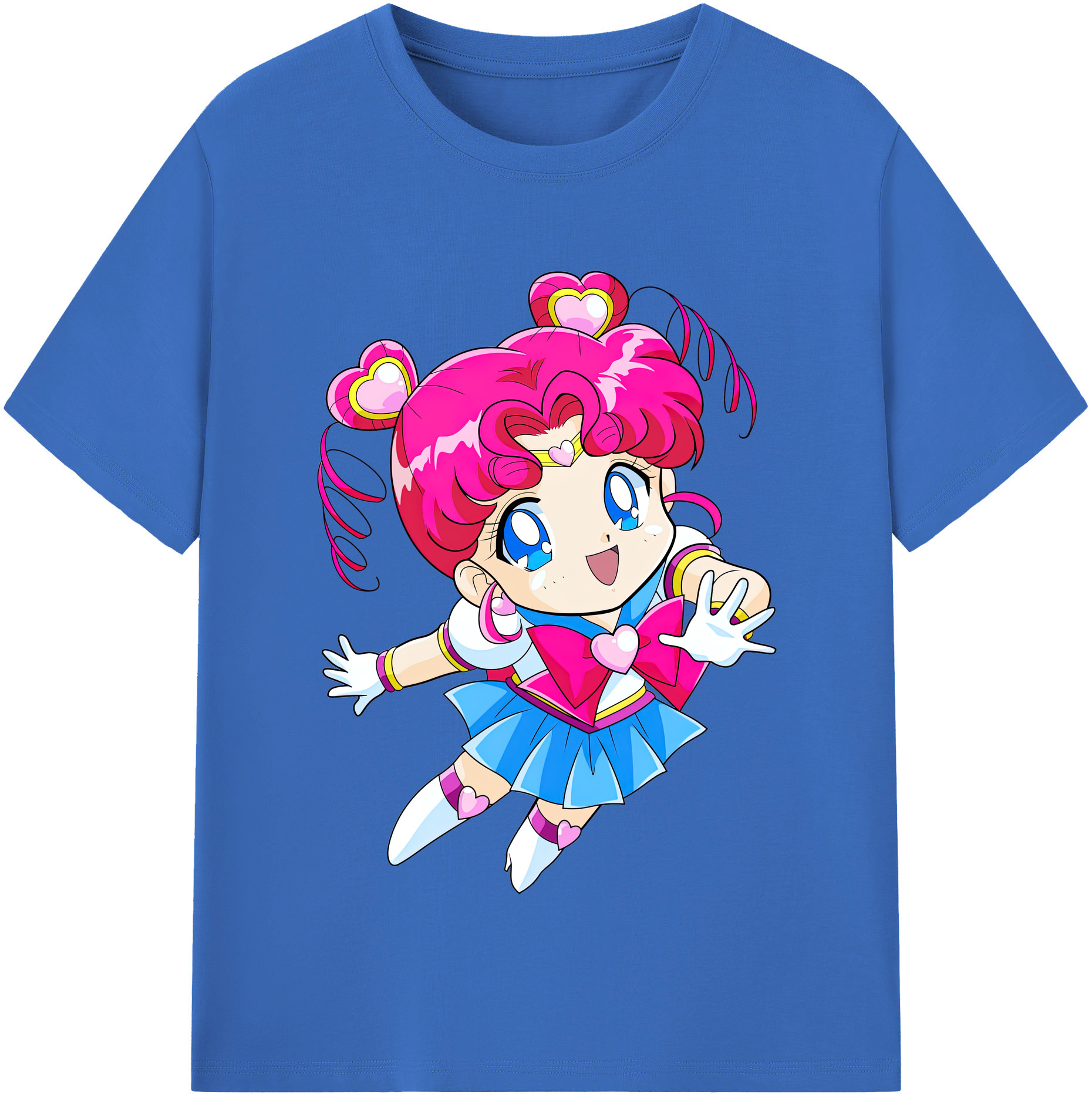 （画像用） 美少女戦士セーラームーン ちびうさ Sailor Moon Chibiusa Tsukino Usagi Small Lady Serenity 綿100％半袖Tシャツ（フロントプリント）