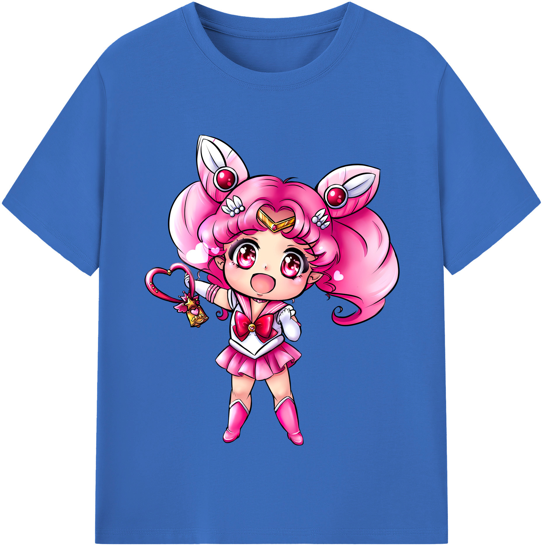 （画像用） 美少女戦士セーラームーン ちびうさ Sailor Moon Chibiusa Tsukino Usagi Small Lady Serenity 綿100％半袖Tシャツ（フロントプリント）