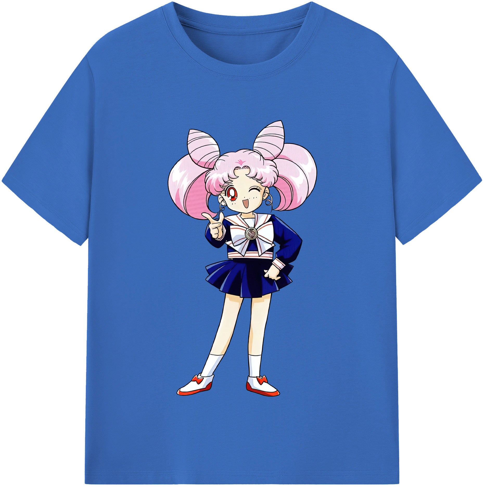（画像用） 美少女戦士セーラームーン ちびうさ Sailor Moon Chibiusa Tsukino Usagi Small Lady Serenity 綿100％半袖Tシャツ（フロントプリント）