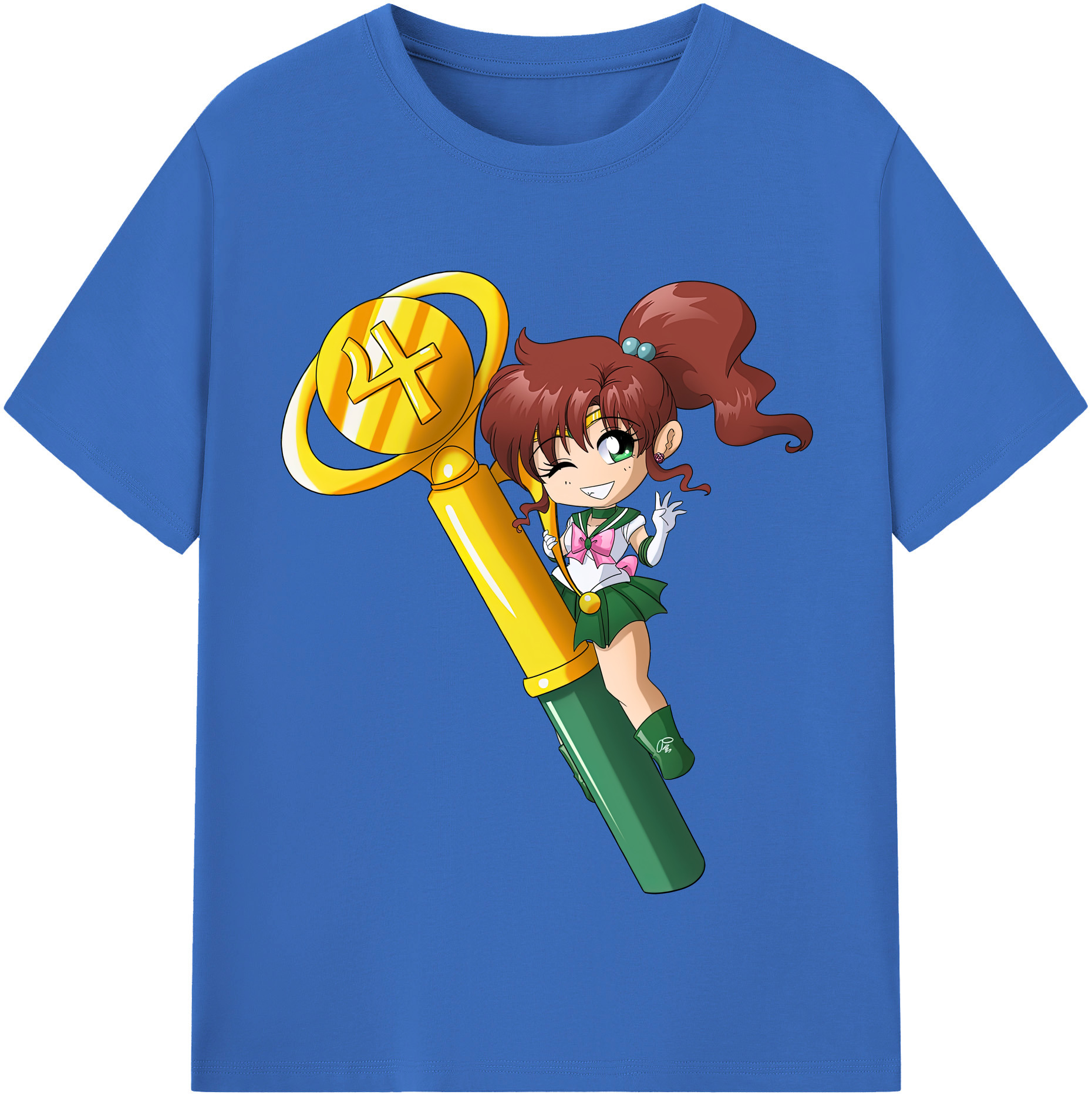 （画像用） 美少女戦士セーラームーン 木野 まこと きの まこと Sailor Moon Kino Makoto （セーラージュピター；Sailor Jupiter） 綿100％半袖Tシャツ（フロントプリント）