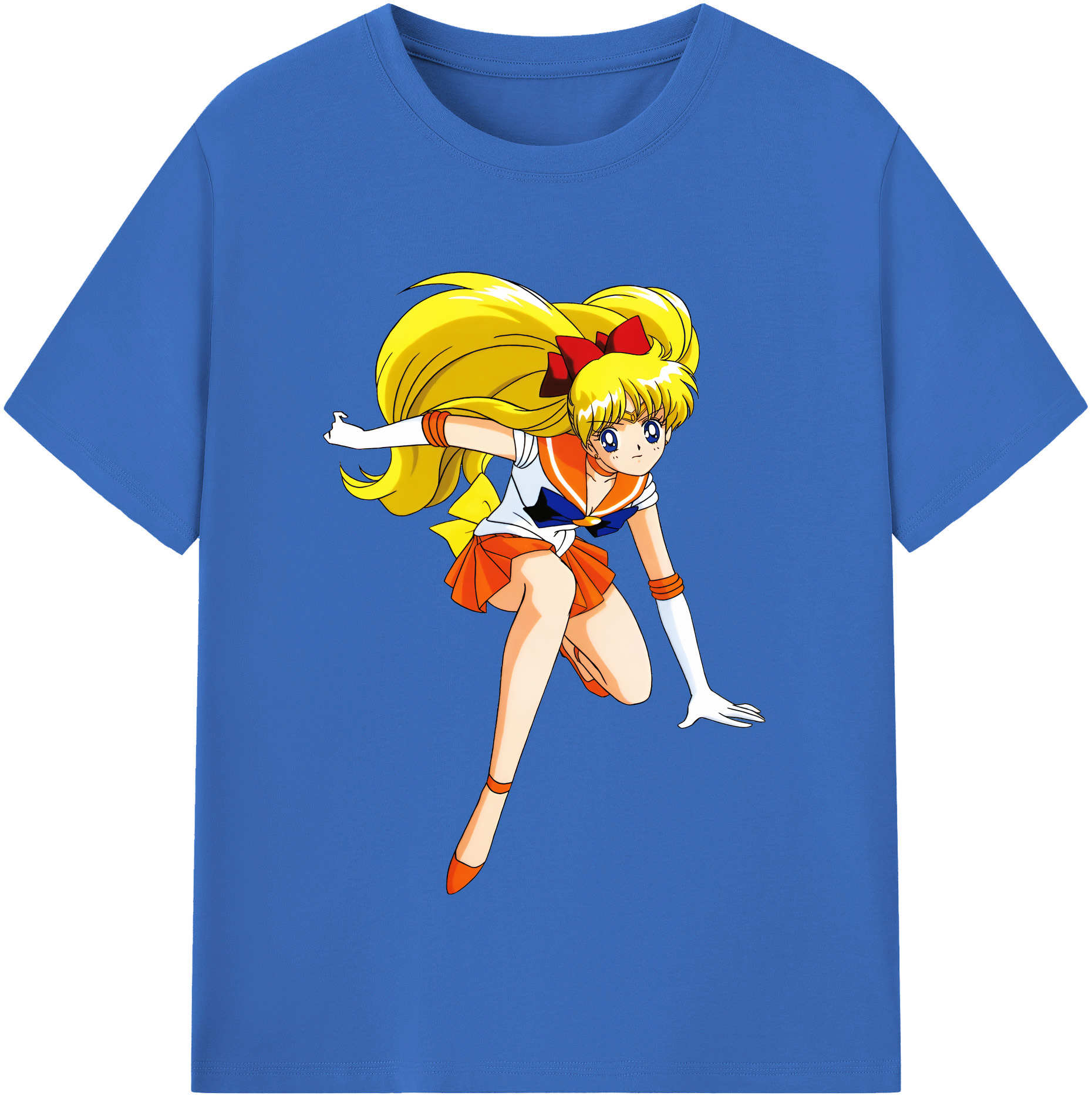 （画像用） 美少女戦士セーラームーン 愛野 美奈子 あいの みなこ Sailor Moon Aino Minako 綿100％半袖Tシャツ（フロントプリント）