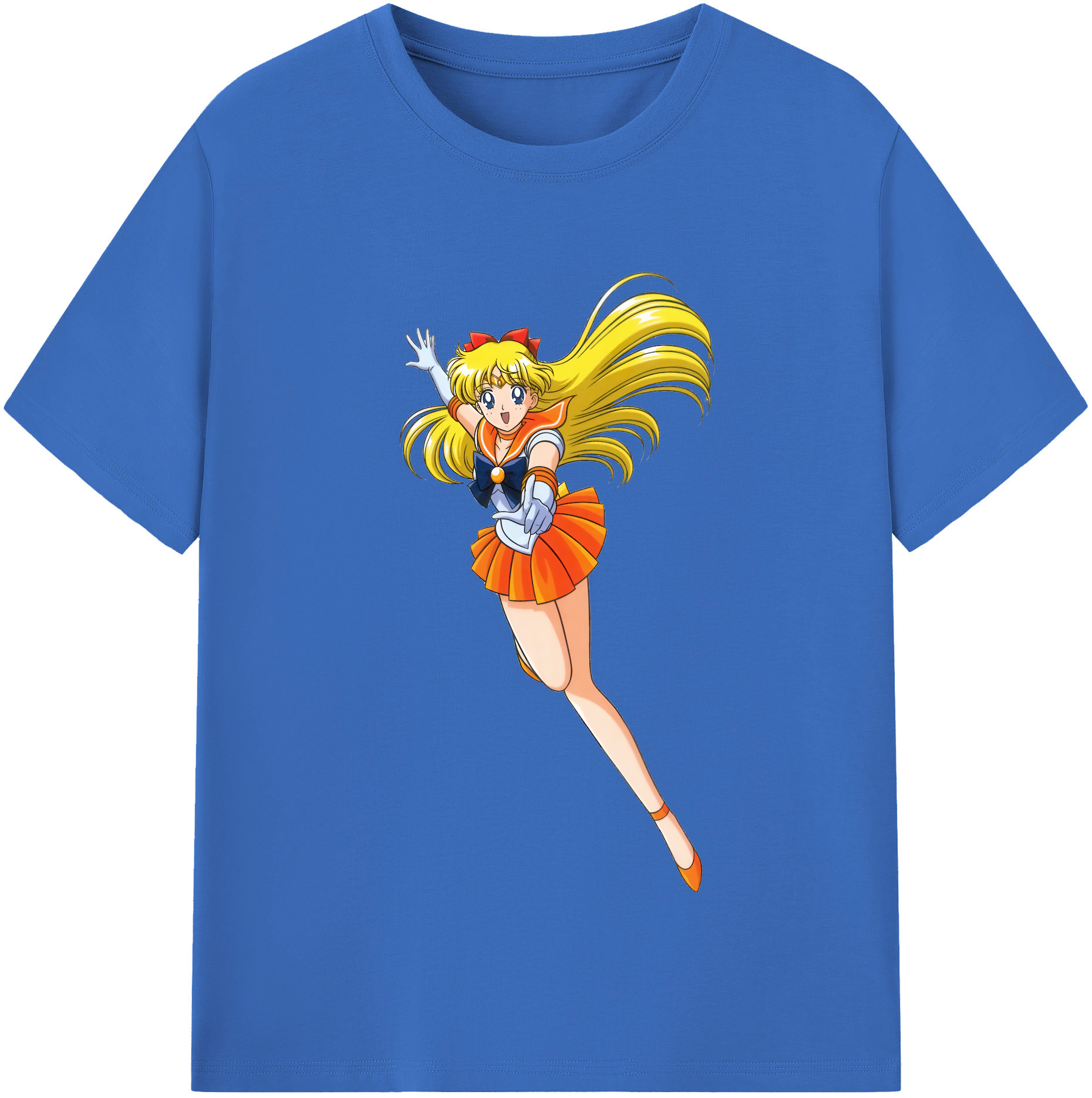 （画像用） 美少女戦士セーラームーン 愛野 美奈子 あいの みなこ Sailor Moon Aino Minako 綿100％半袖Tシャツ（フロントプリント）
