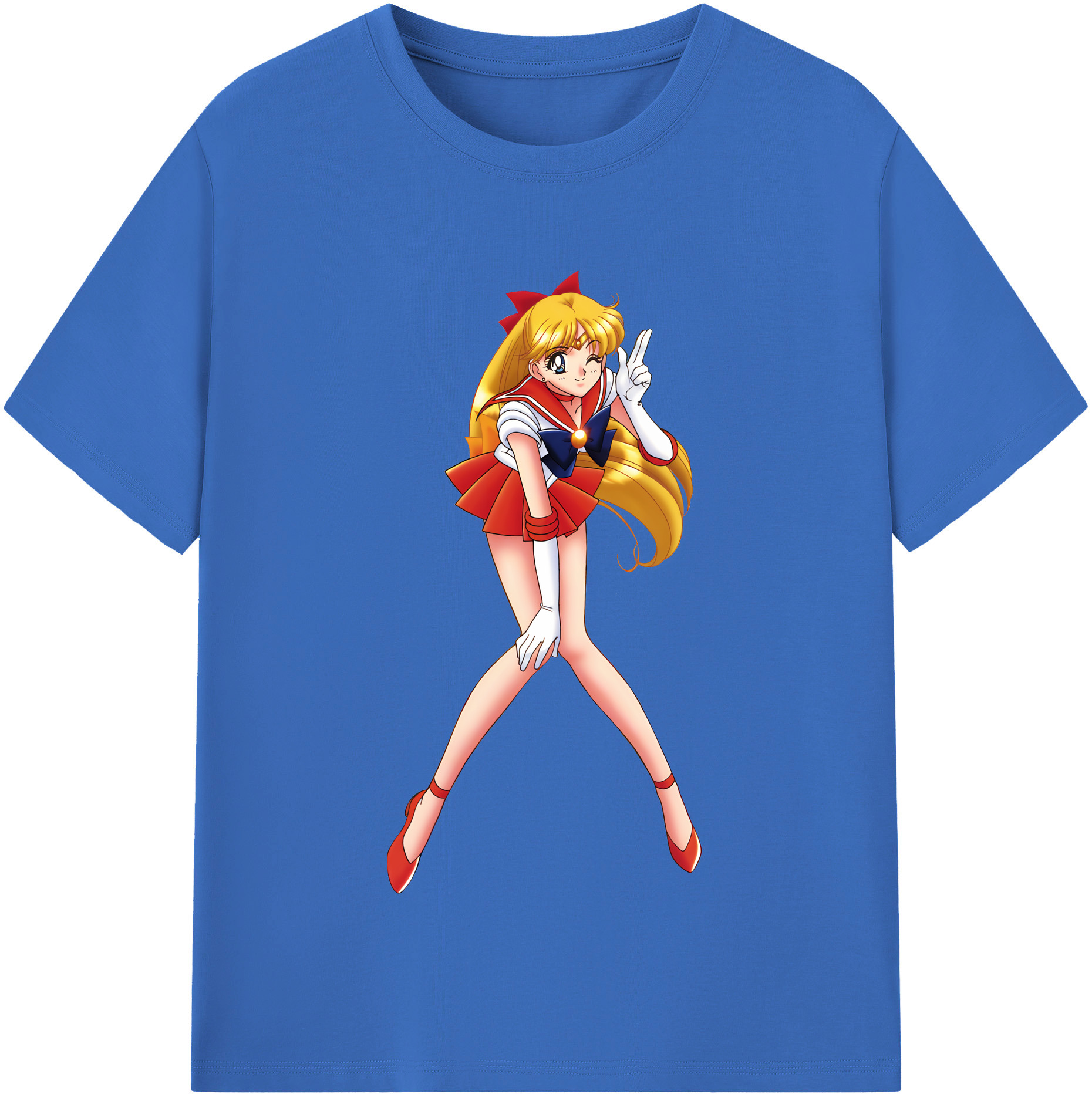 （画像用） 美少女戦士セーラームーン 愛野 美奈子 あいの みなこ Sailor Moon Aino Minako 綿100％半袖Tシャツ（フロントプリント）