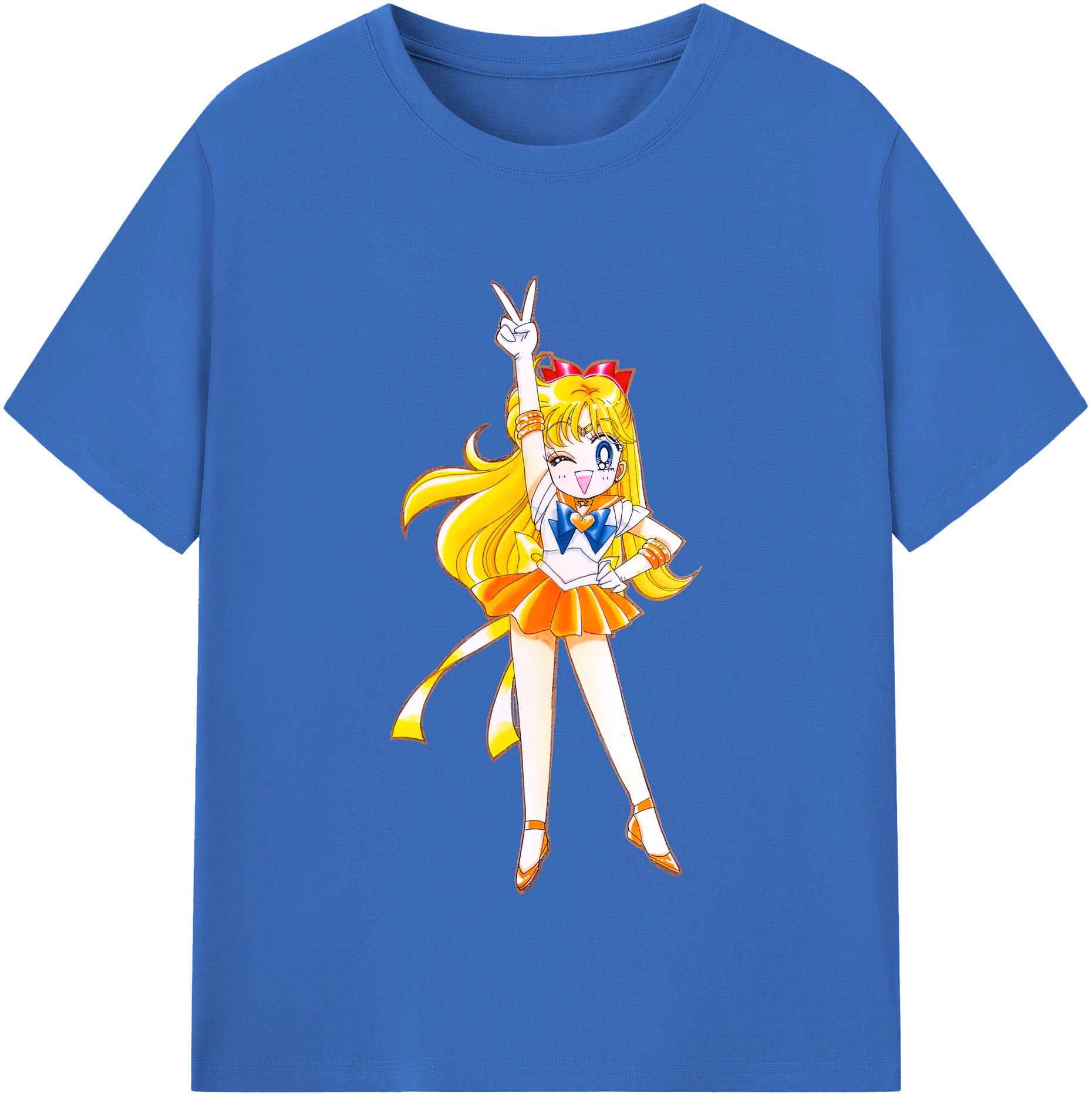 （画像用） 美少女戦士セーラームーン 愛野 美奈子 あいの みなこ Sailor Moon Aino Minako 綿100％半袖Tシャツ（フロントプリント）