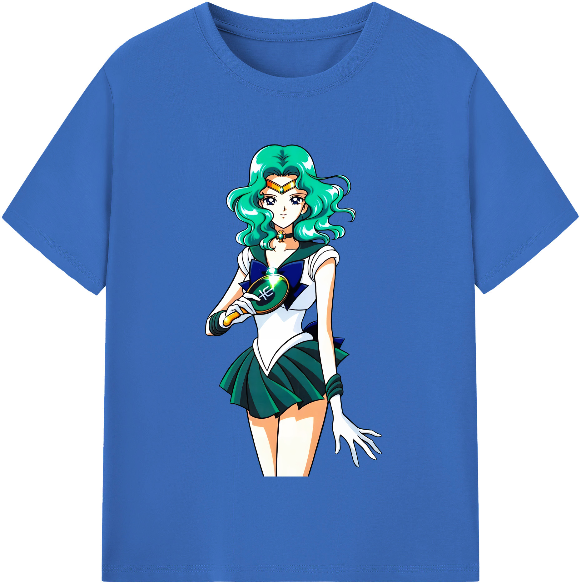 （画像用） 美少女戦士セーラームーン 海王 みちる（かいおう みちる） Sailor Moon Kaiou Michiru 綿100％半袖Tシャツ（フロントプリント）