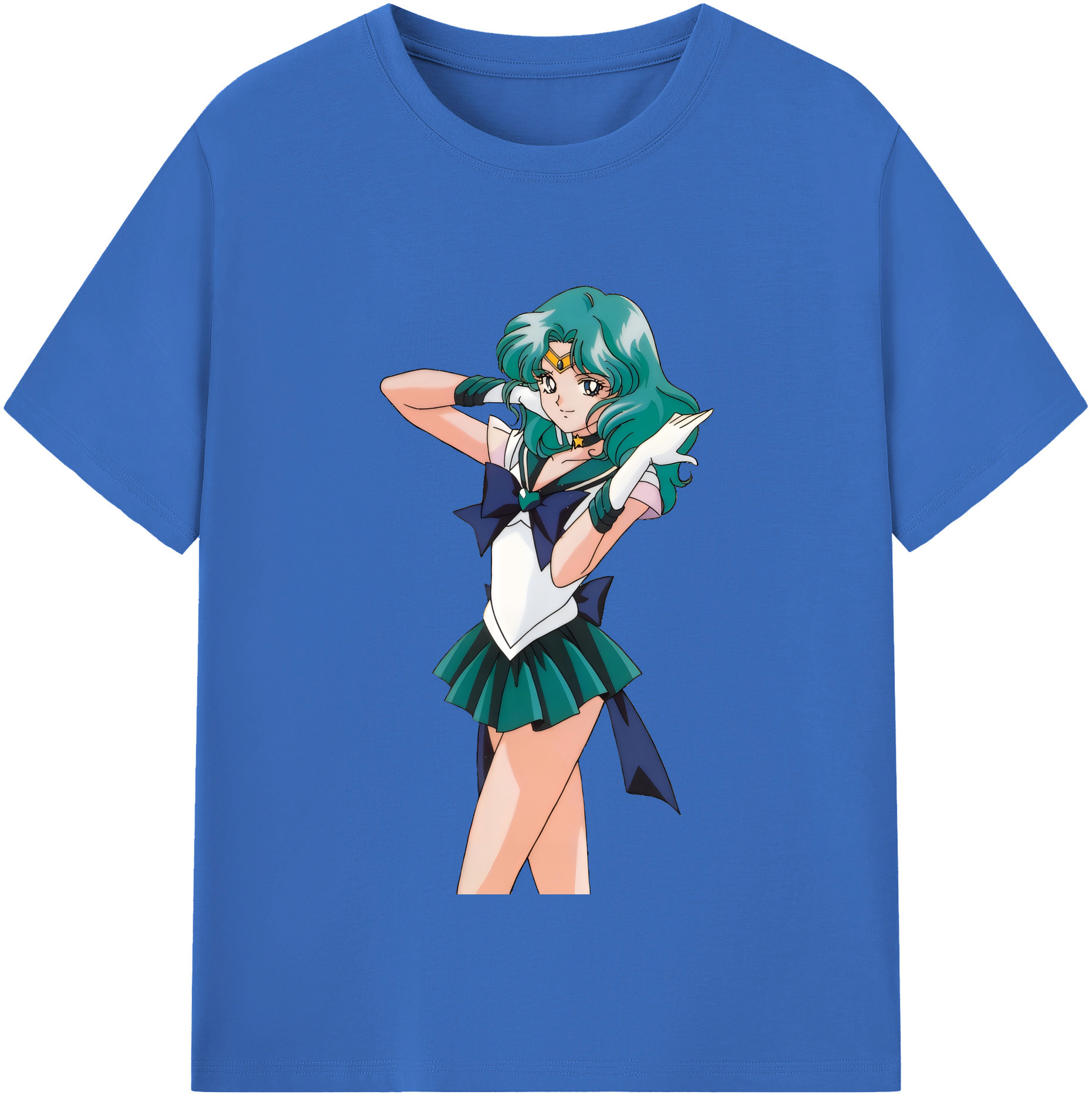 （画像用） 美少女戦士セーラームーン 海王 みちる（かいおう みちる） Sailor Moon Kaiou Michiru 綿100％半袖Tシャツ（フロントプリント）