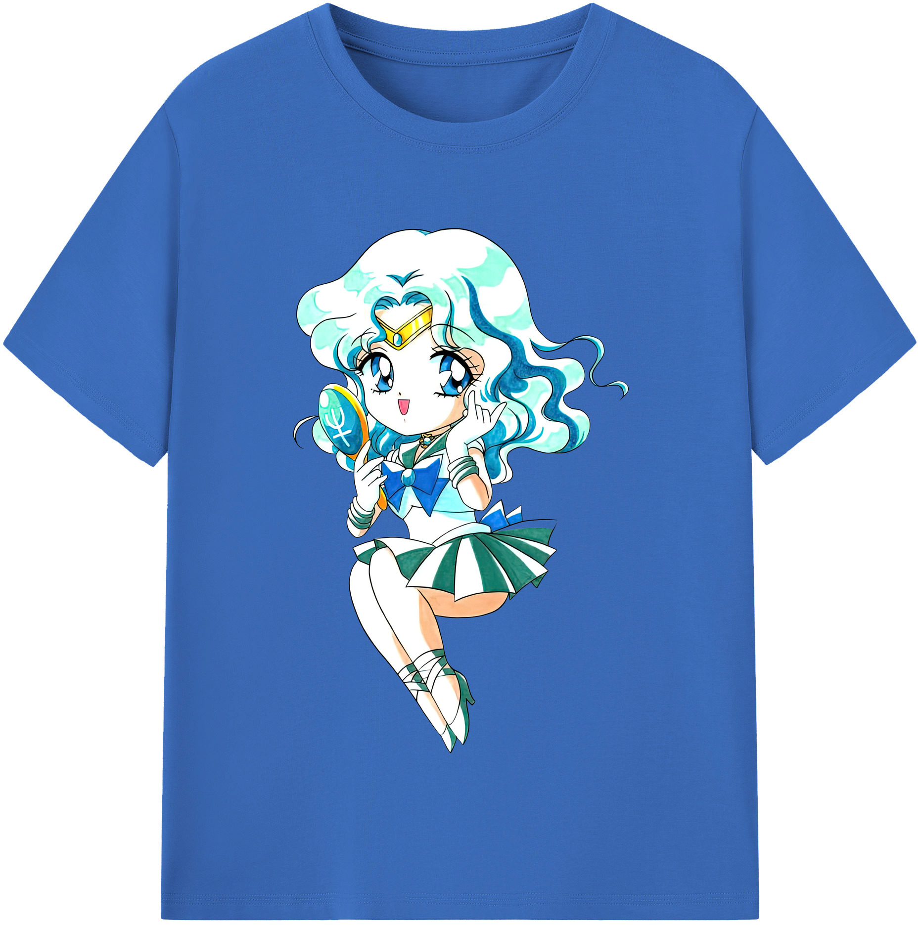 （画像用） 美少女戦士セーラームーン 海王 みちる（かいおう みちる） Sailor Moon Kaiou Michiru 綿100％半袖Tシャツ（フロントプリント）