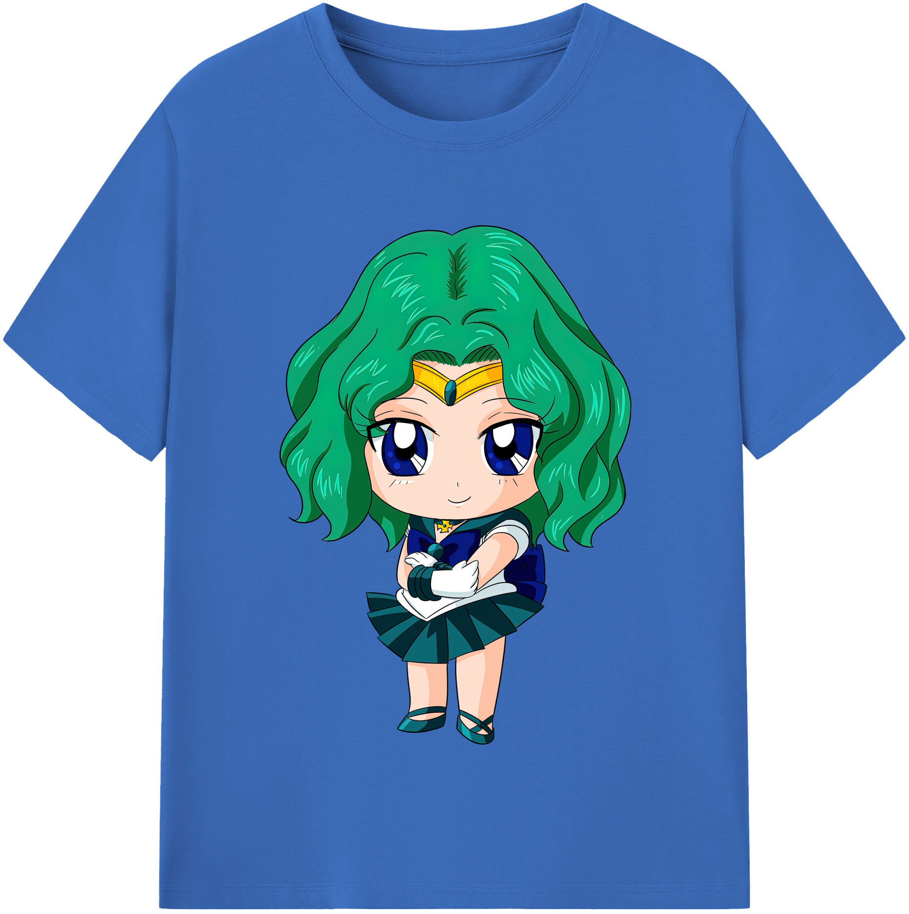 （画像用） 美少女戦士セーラームーン 海王 みちる（かいおう みちる） Sailor Moon Kaiou Michiru 綿100％半袖Tシャツ（フロントプリント）