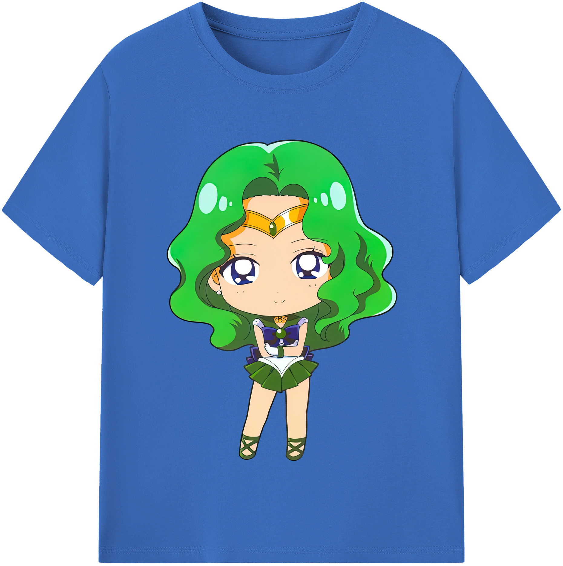 （画像用） 美少女戦士セーラームーン 海王 みちる（かいおう みちる） Sailor Moon Kaiou Michiru 綿100％半袖Tシャツ（フロントプリント）