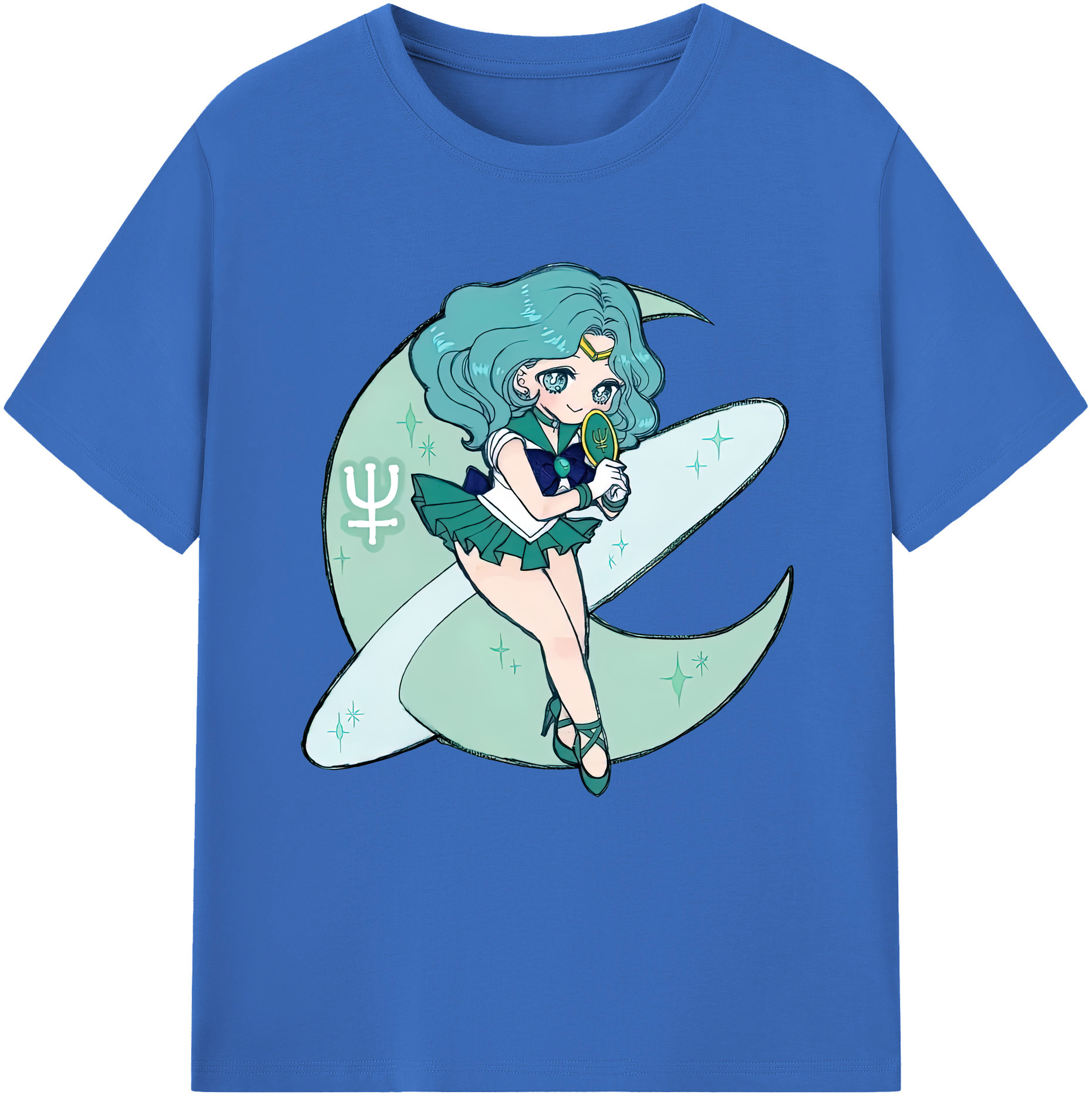 （画像用） 美少女戦士セーラームーン 海王 みちる（かいおう みちる） Sailor Moon Kaiou Michiru 綿100％半袖Tシャツ（フロントプリント）