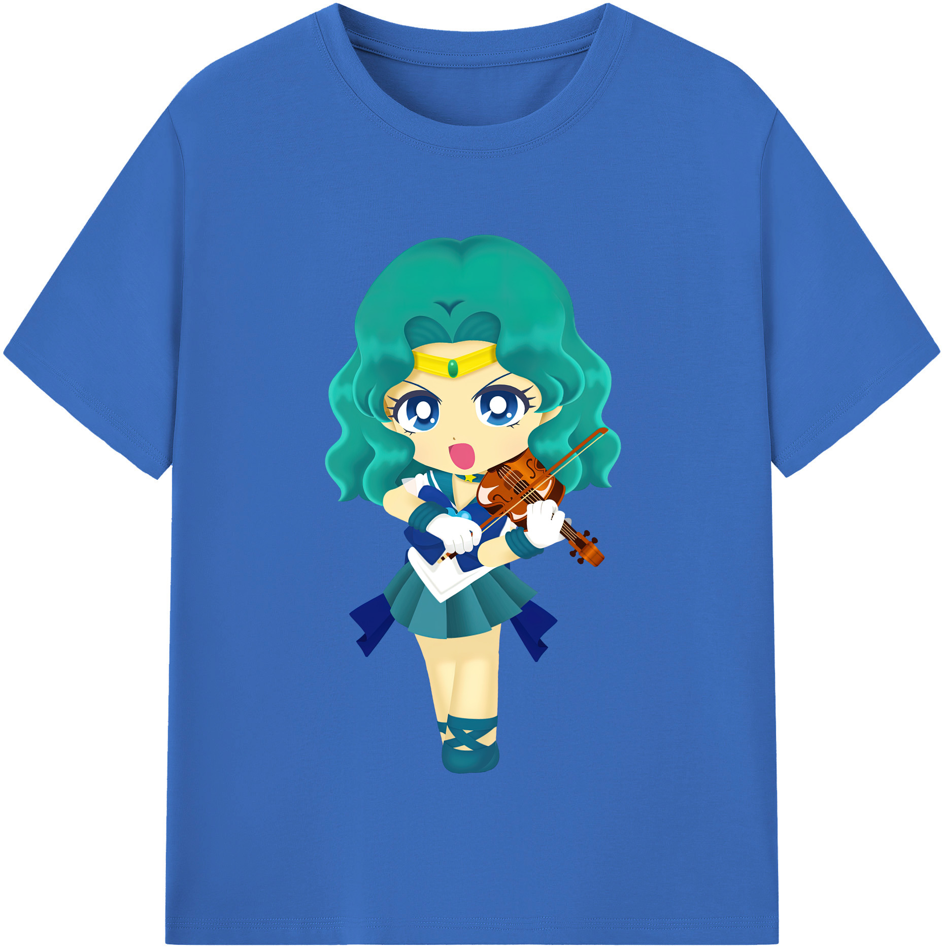 （画像用） 美少女戦士セーラームーン 海王 みちる（かいおう みちる） Sailor Moon Kaiou Michiru 綿100％半袖Tシャツ（フロントプリント）
