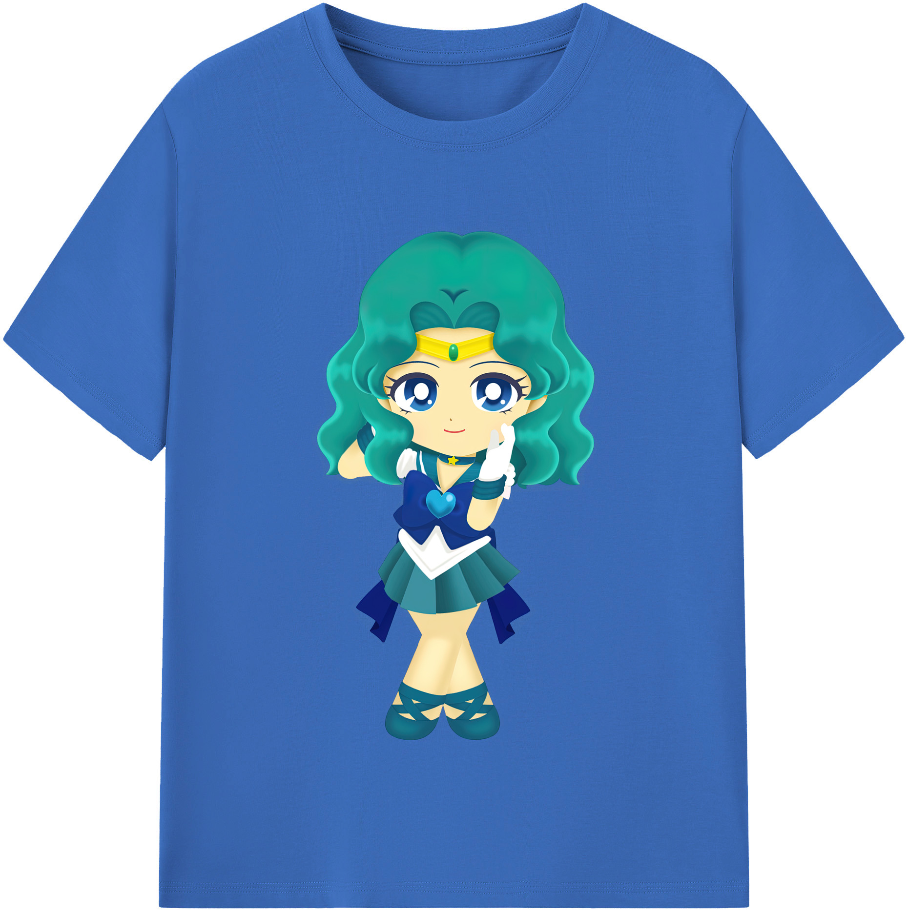 （画像用） 美少女戦士セーラームーン 海王 みちる（かいおう みちる） Sailor Moon Kaiou Michiru 綿100％半袖Tシャツ（フロントプリント）