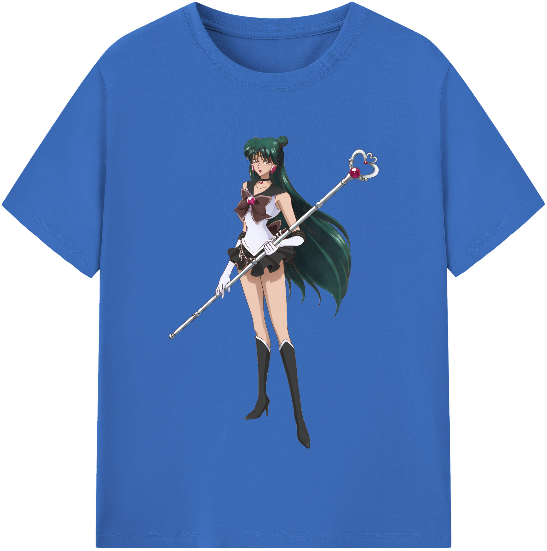 （画像用） 美少女戦士セーラームーン 冥王せつな Sailor Moon Meiou Setsuna 綿100％半袖Tシャツ（フロントプリント）