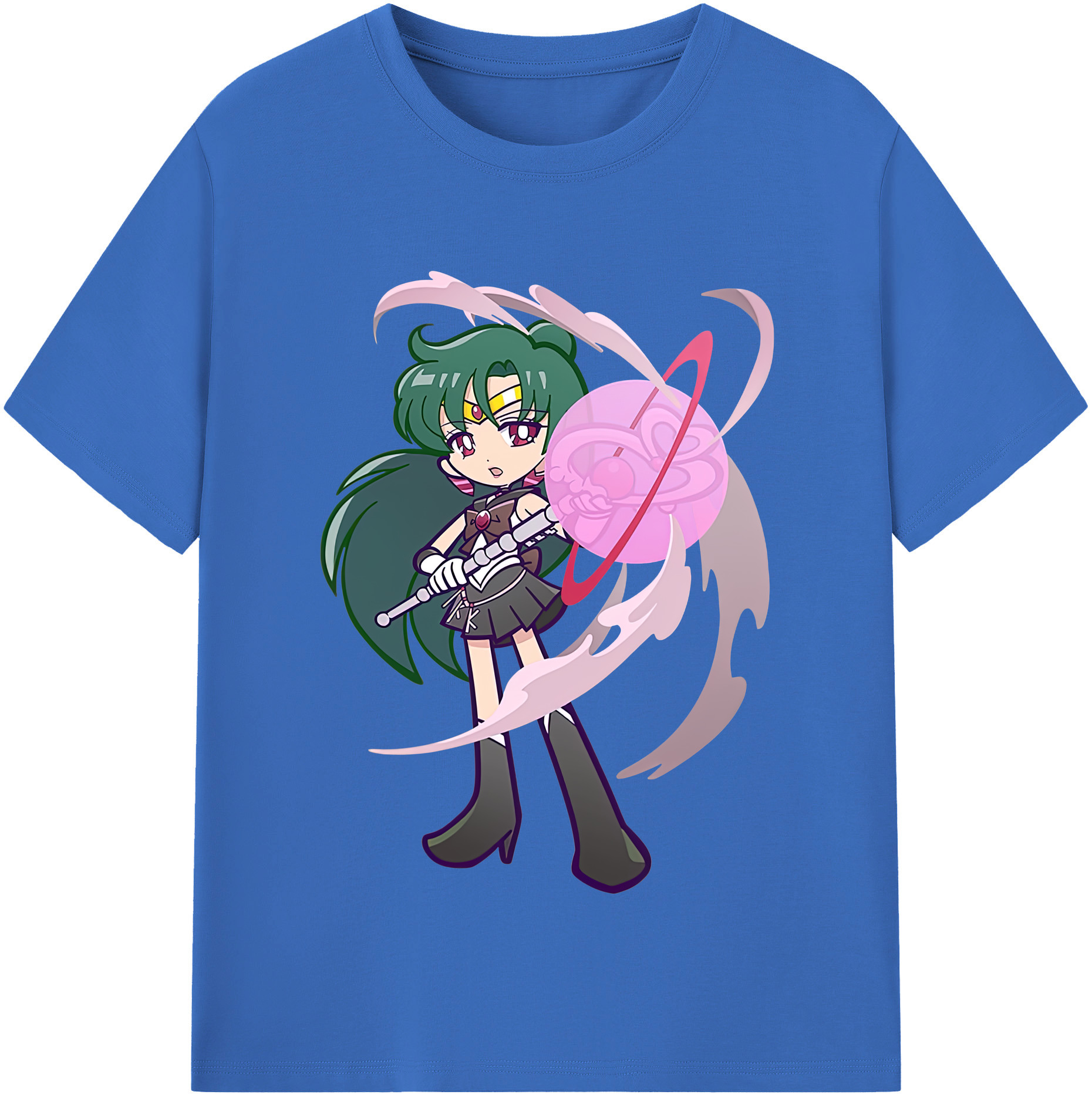 （画像用） 美少女戦士セーラームーン 冥王せつな Sailor Moon Meiou Setsuna 綿100％半袖Tシャツ（フロントプリント）