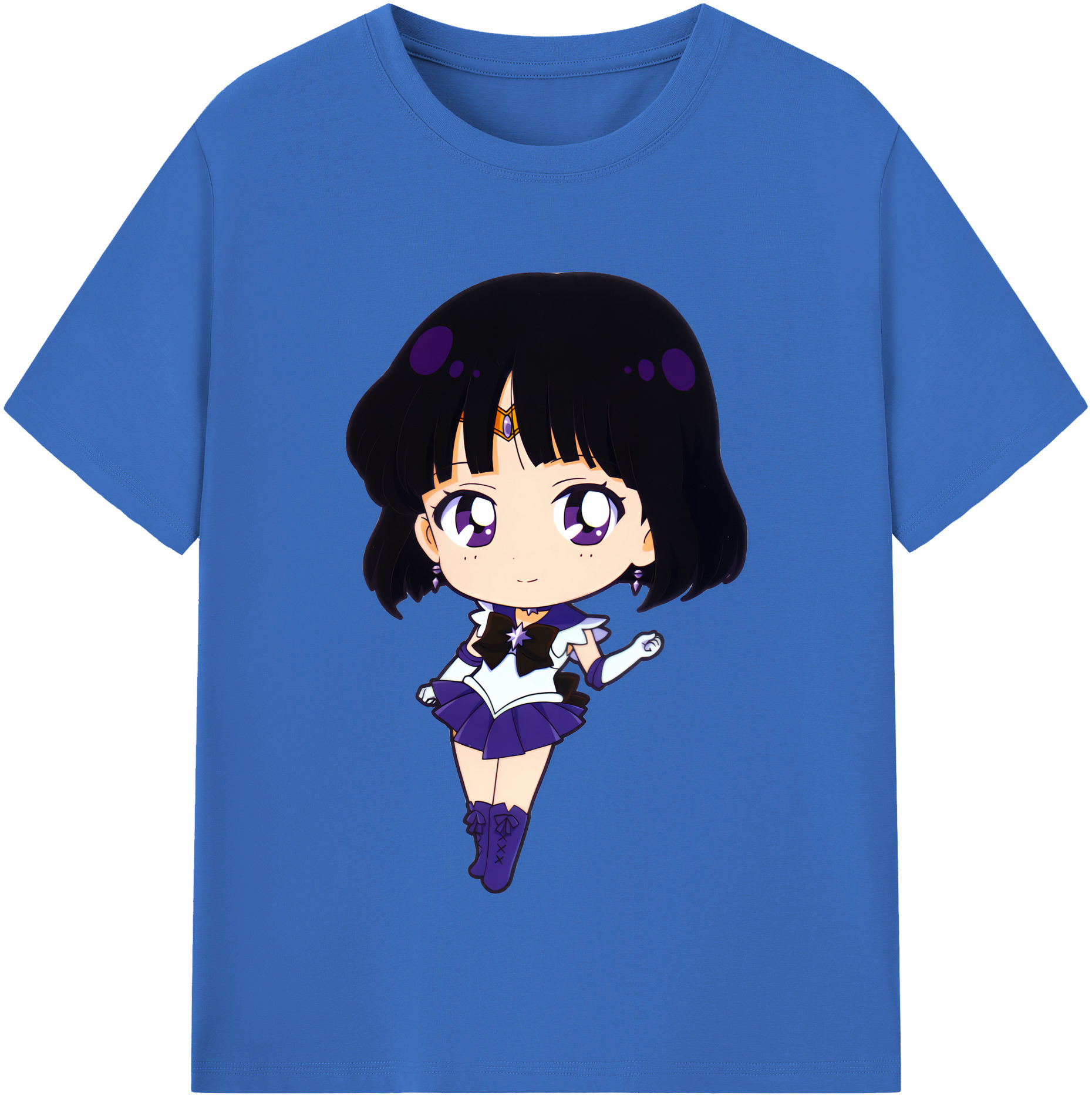 （画像用） 美少女戦士セーラームーン 土萠ほたる Sailor Moon Tomoe Hotaru （セーラーサターン；Sailor Saturn） 綿100％半袖Tシャツ（フロントプリント）