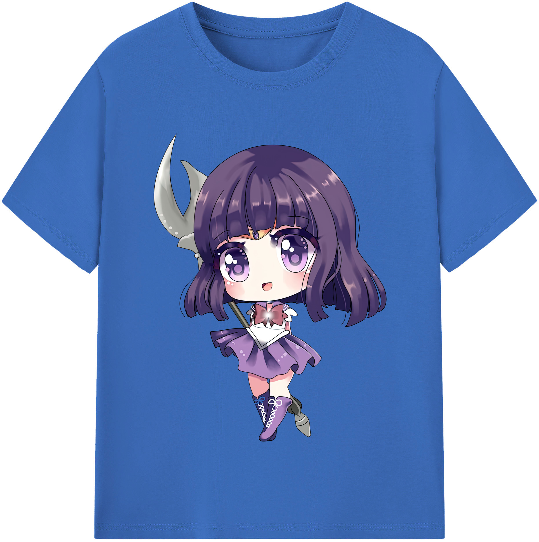 （画像用） 美少女戦士セーラームーン 土萠ほたる Sailor Moon Tomoe Hotaru （セーラーサターン；Sailor Saturn） 綿100％半袖Tシャツ（フロントプリント）