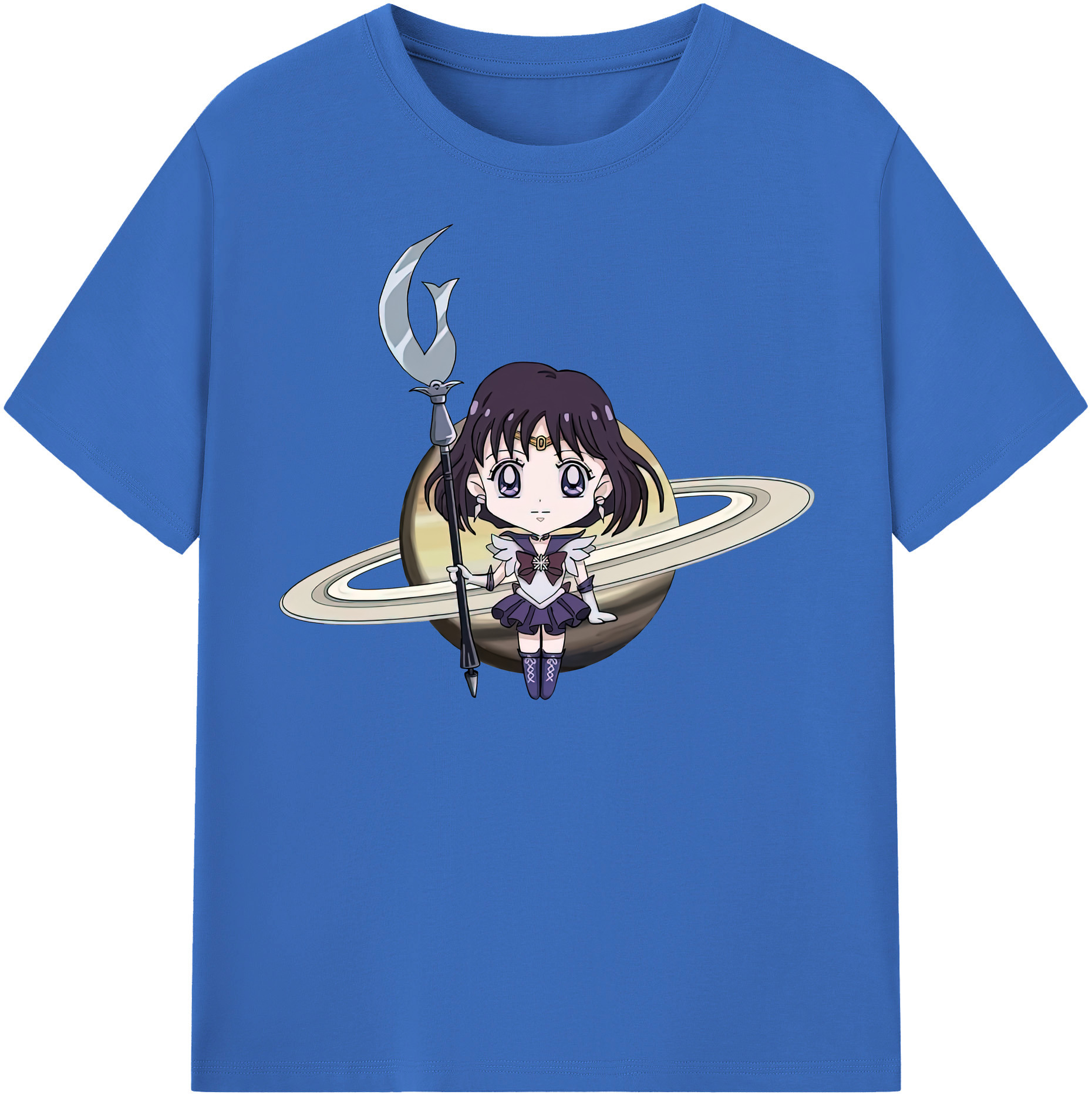 （画像用） 美少女戦士セーラームーン 土萠ほたる Sailor Moon Tomoe Hotaru （セーラーサターン；Sailor Saturn） 綿100％半袖Tシャツ（フロントプリント）