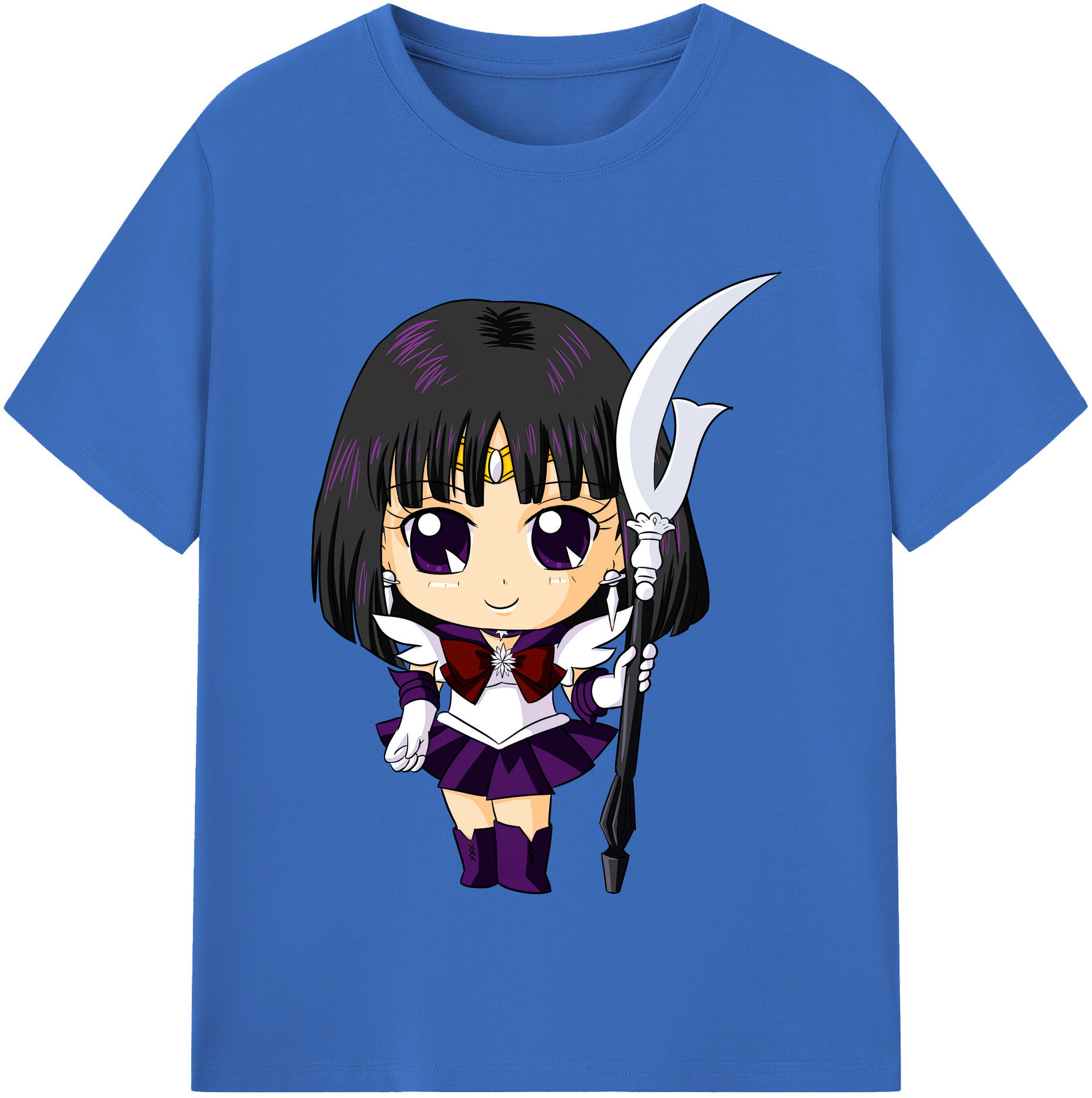 （画像用） 美少女戦士セーラームーン 土萠ほたる Sailor Moon Tomoe Hotaru （セーラーサターン；Sailor Saturn） 綿100％半袖Tシャツ（フロントプリント）