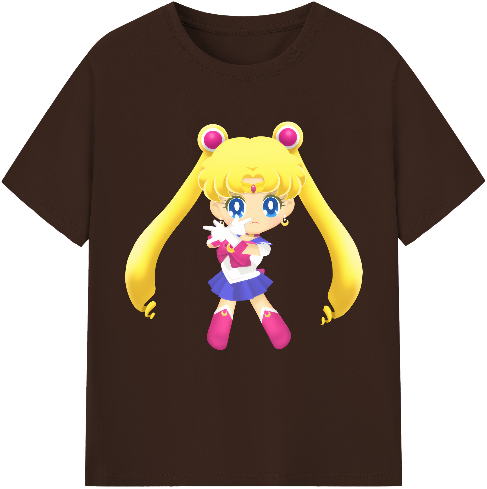 （画像用） 美少女戦士セーラームーン 月野 うさぎ つきの うさぎ Sailor Moon Tsukino Usagi 綿100％半袖Tシャツ（フロントプリント）