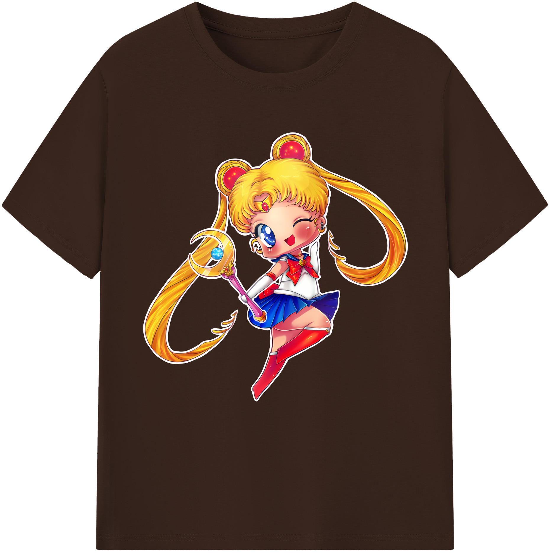 （画像用） 美少女戦士セーラームーン 月野 うさぎ つきの うさぎ Sailor Moon Tsukino Usagi 綿100％半袖Tシャツ（フロントプリント）