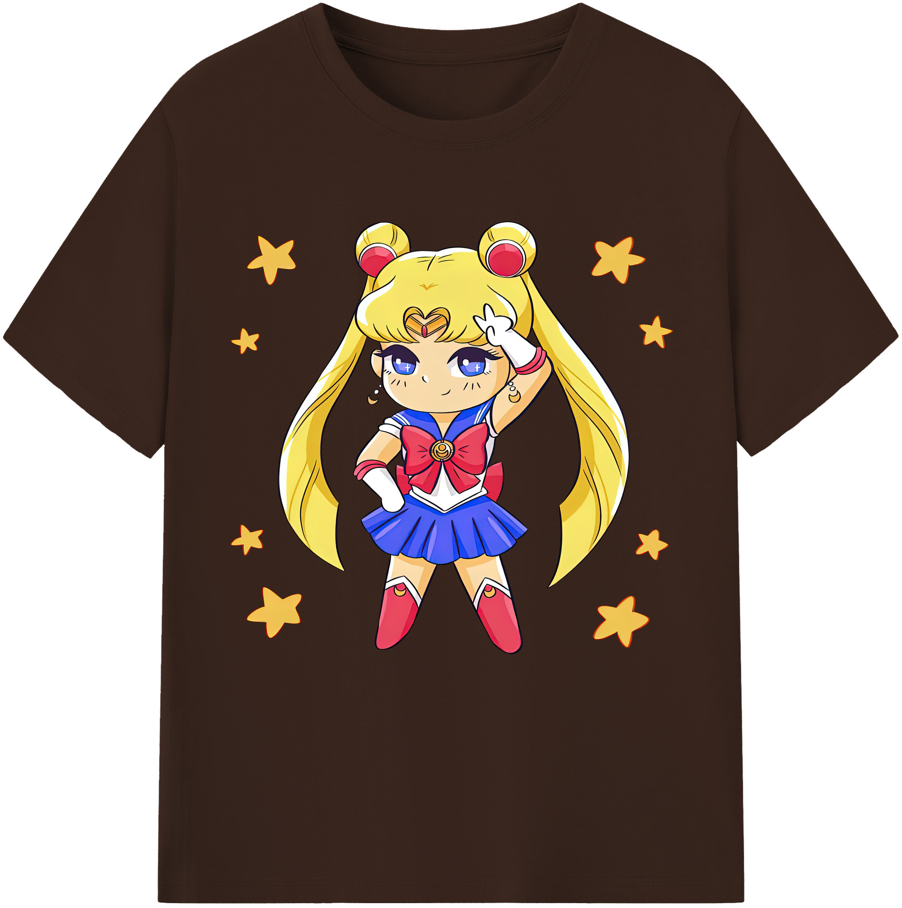 （画像用） 美少女戦士セーラームーン 月野 うさぎ つきの うさぎ Sailor Moon Tsukino Usagi 綿100％半袖Tシャツ（フロントプリント）