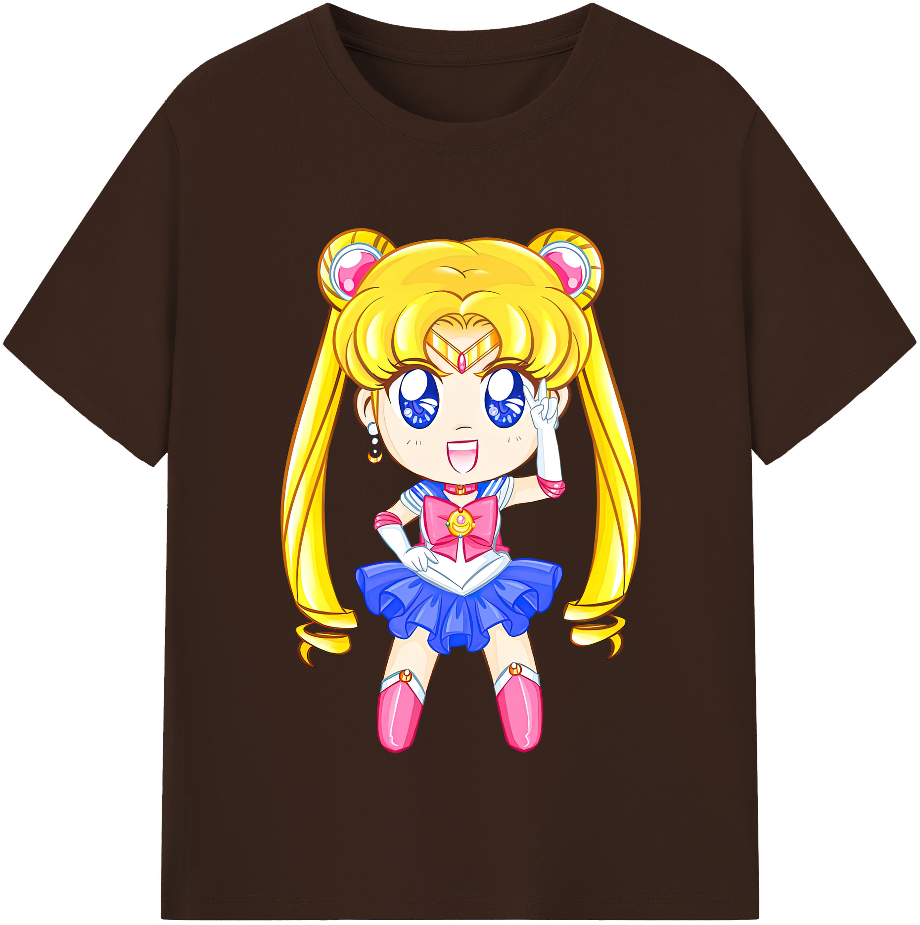 （画像用） 美少女戦士セーラームーン 月野 うさぎ つきの うさぎ Sailor Moon Tsukino Usagi 綿100％半袖Tシャツ（フロントプリント）