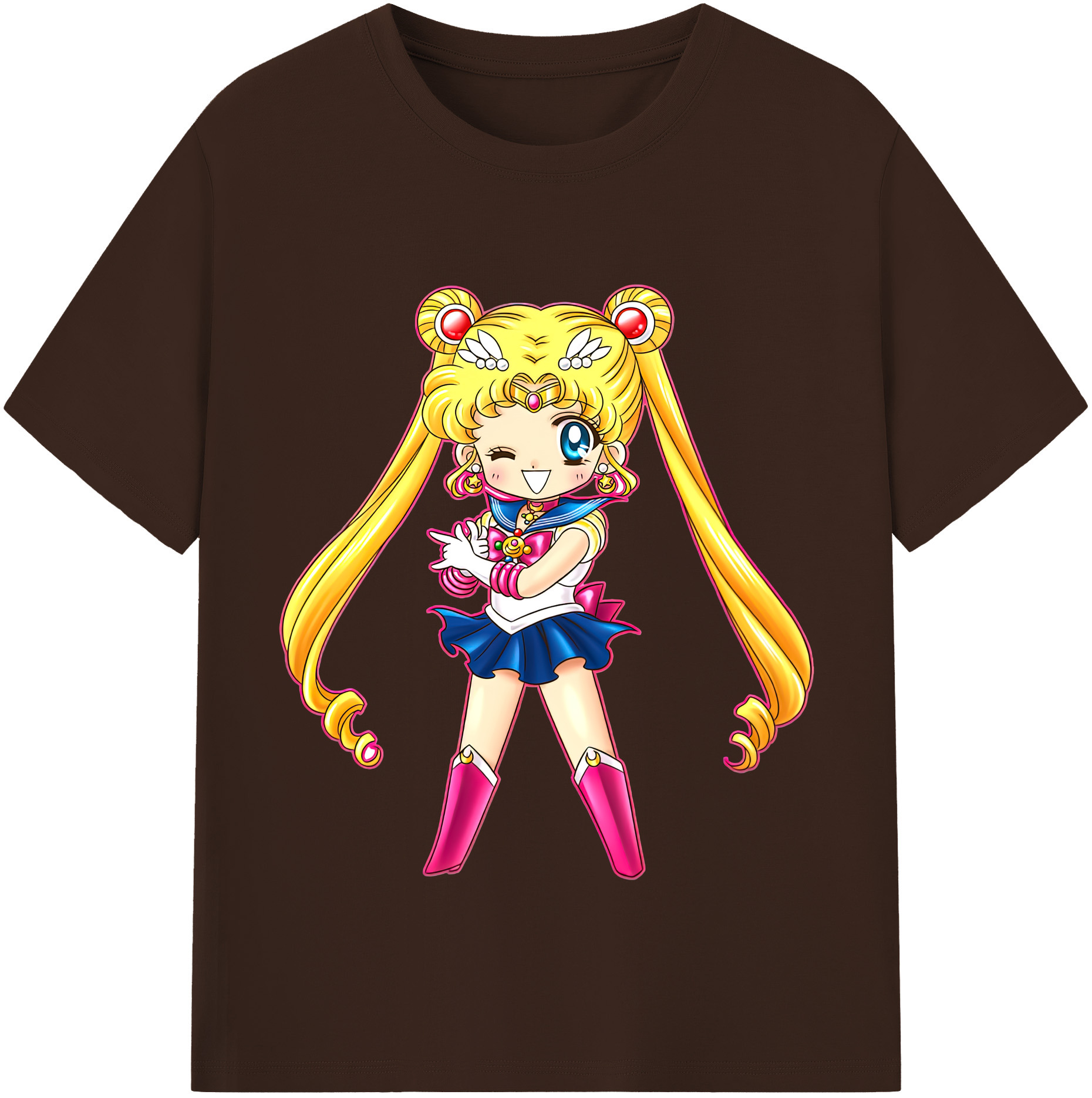 （画像用） 美少女戦士セーラームーン 月野 うさぎ つきの うさぎ Sailor Moon Tsukino Usagi 綿100％半袖Tシャツ（フロントプリント）
