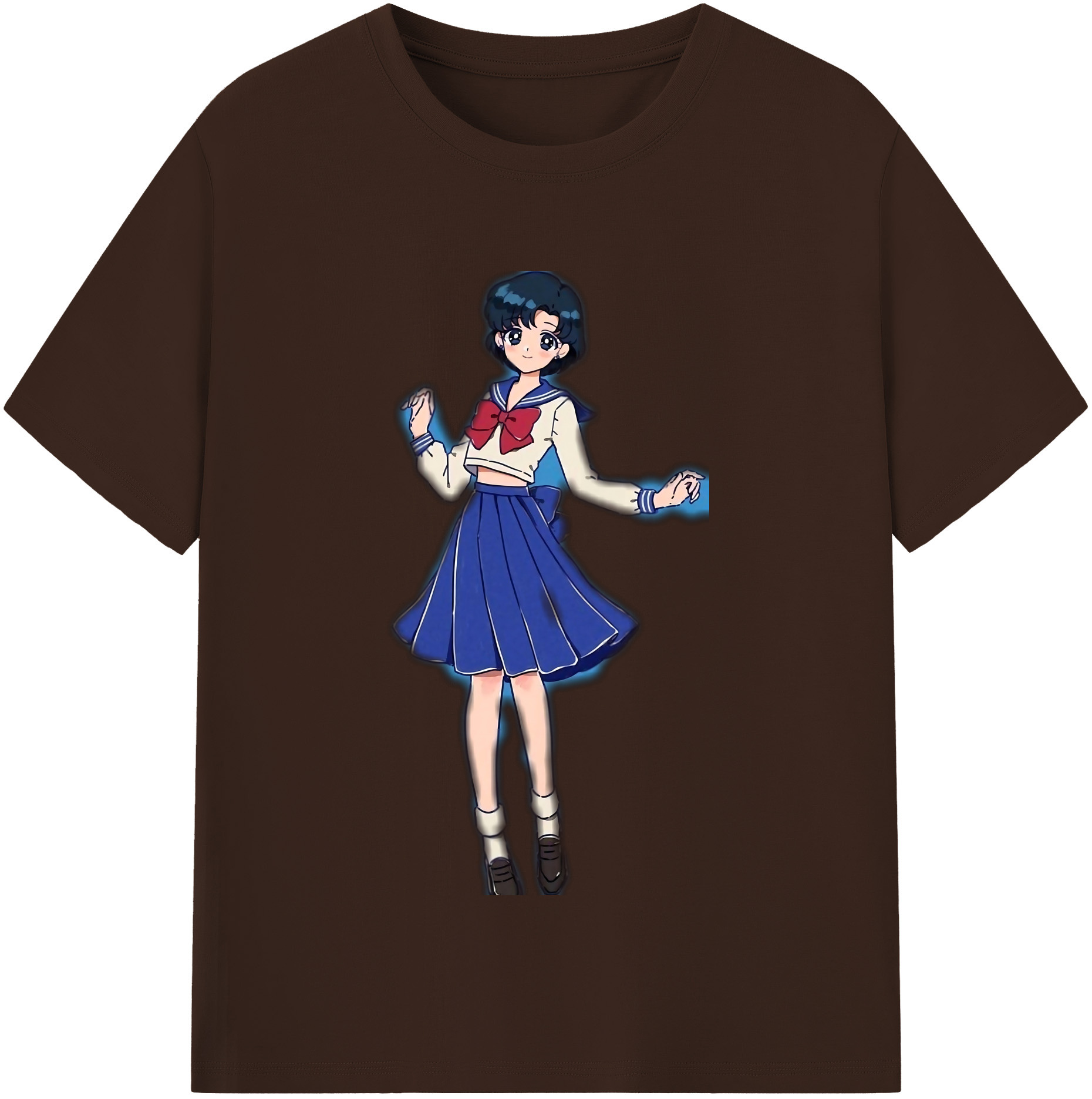 （画像用） 美少女戦士セーラームーン 水野 亜美 みずの あみ Sailor Moon Mizuno Ami 綿100％半袖Tシャツ（フロントプリント）