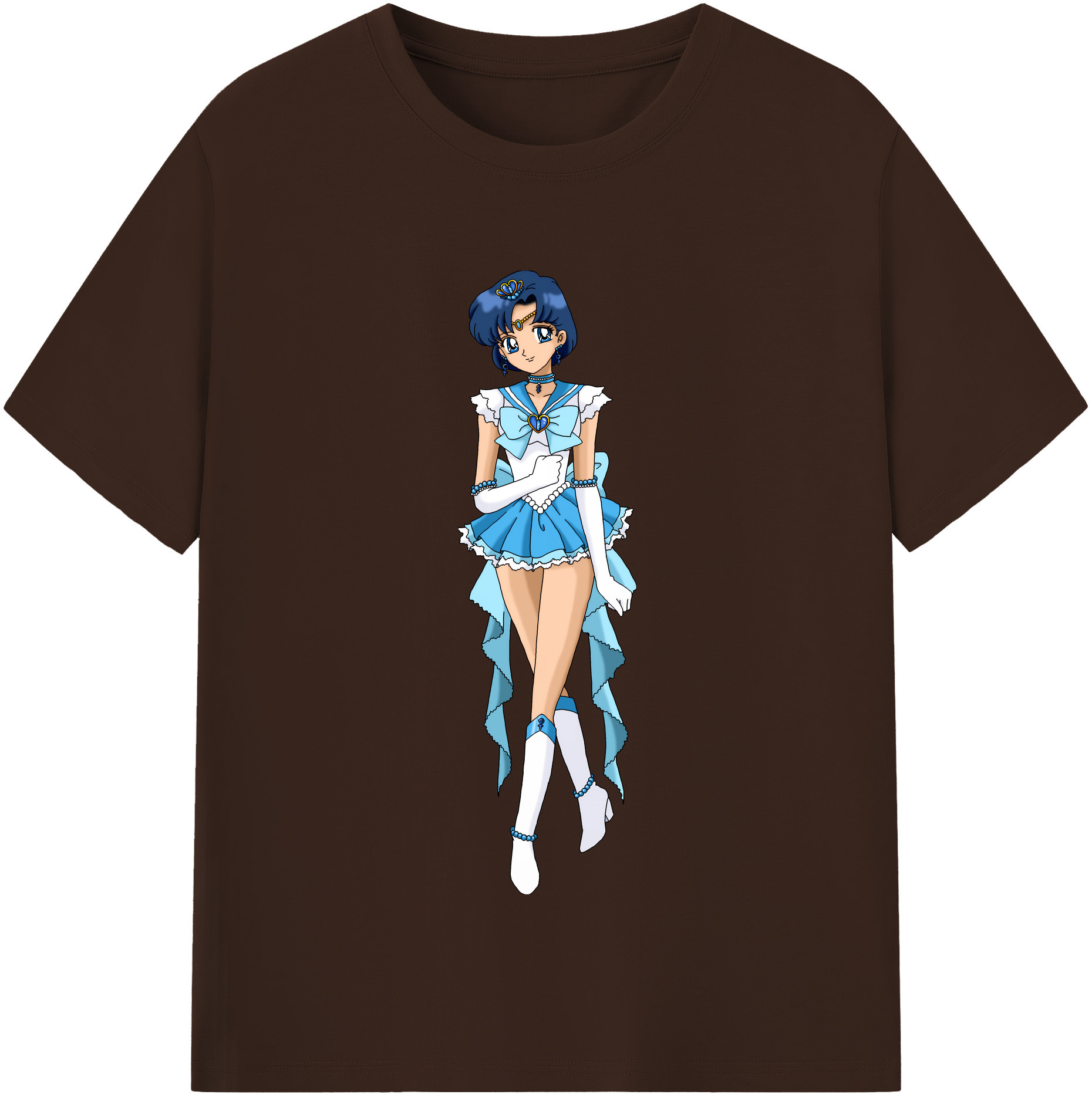 （画像用） 美少女戦士セーラームーン 水野 亜美 みずの あみ Sailor Moon Mizuno Ami 綿100％半袖Tシャツ（フロントプリント）
