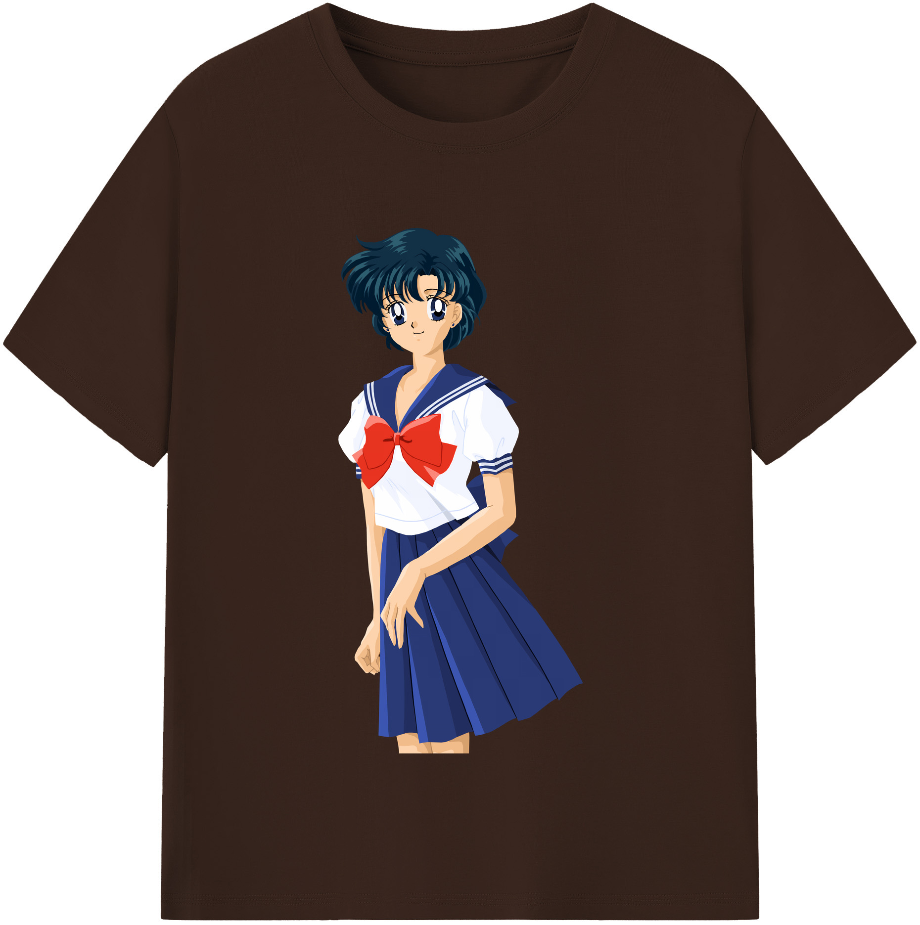 （画像用） 美少女戦士セーラームーン 水野 亜美 みずの あみ Sailor Moon Mizuno Ami 綿100％半袖Tシャツ（フロントプリント）