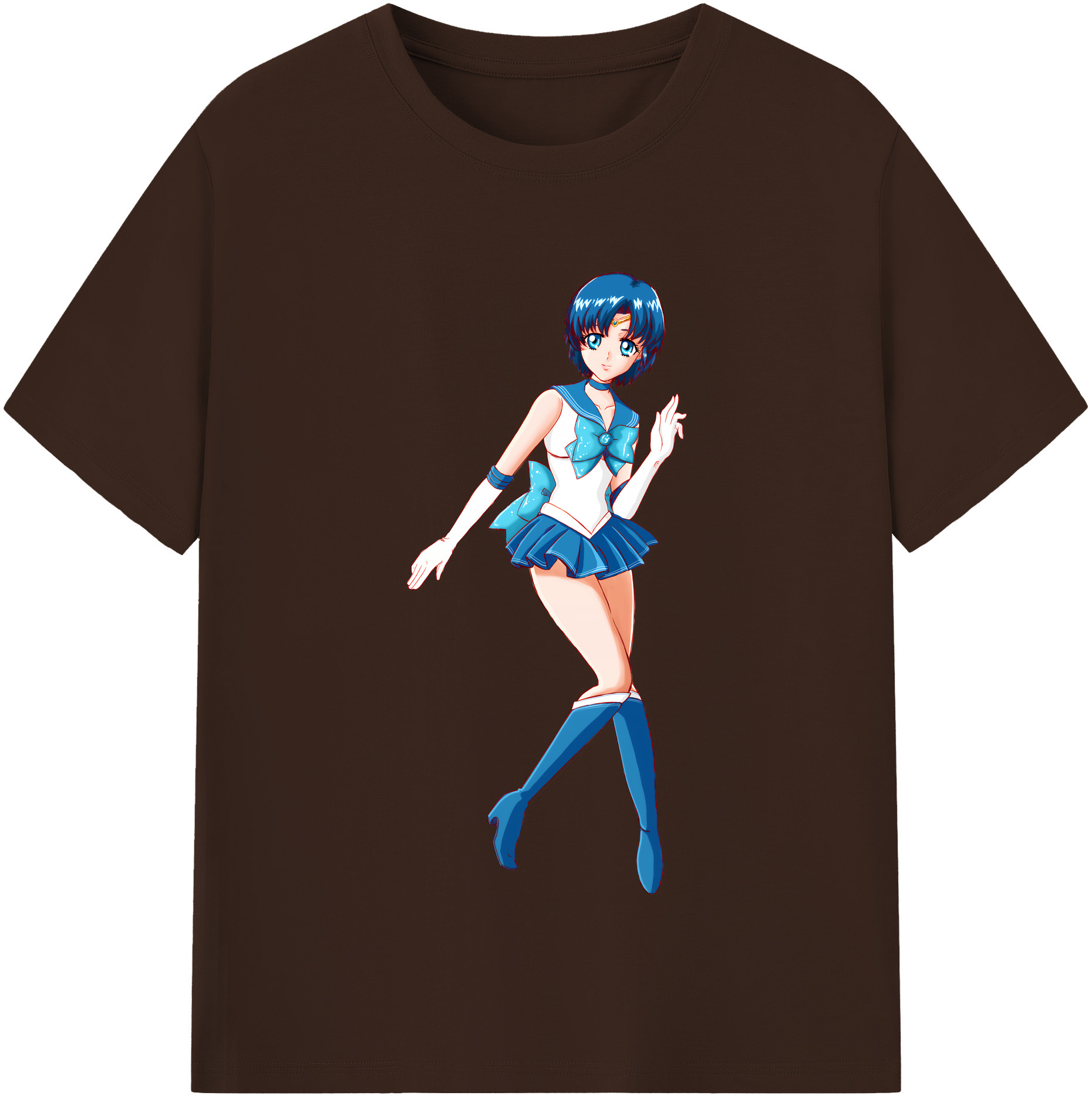 （画像用） 美少女戦士セーラームーン 水野 亜美 みずの あみ Sailor Moon Mizuno Ami 綿100％半袖Tシャツ（フロントプリント）