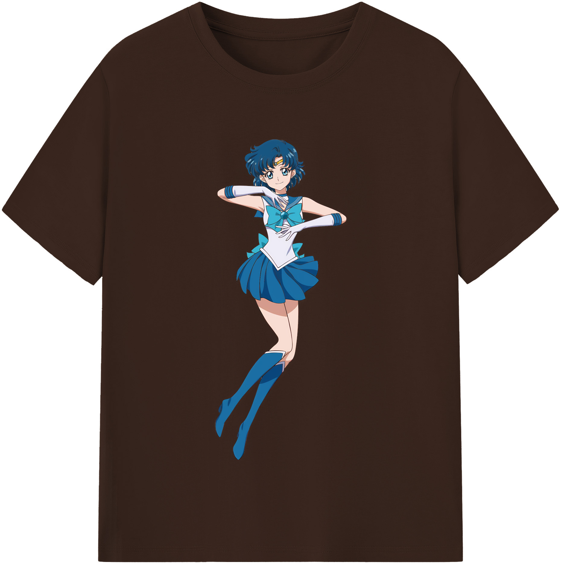 （画像用） 美少女戦士セーラームーン 水野 亜美 みずの あみ Sailor Moon Mizuno Ami 綿100％半袖Tシャツ（フロントプリント）