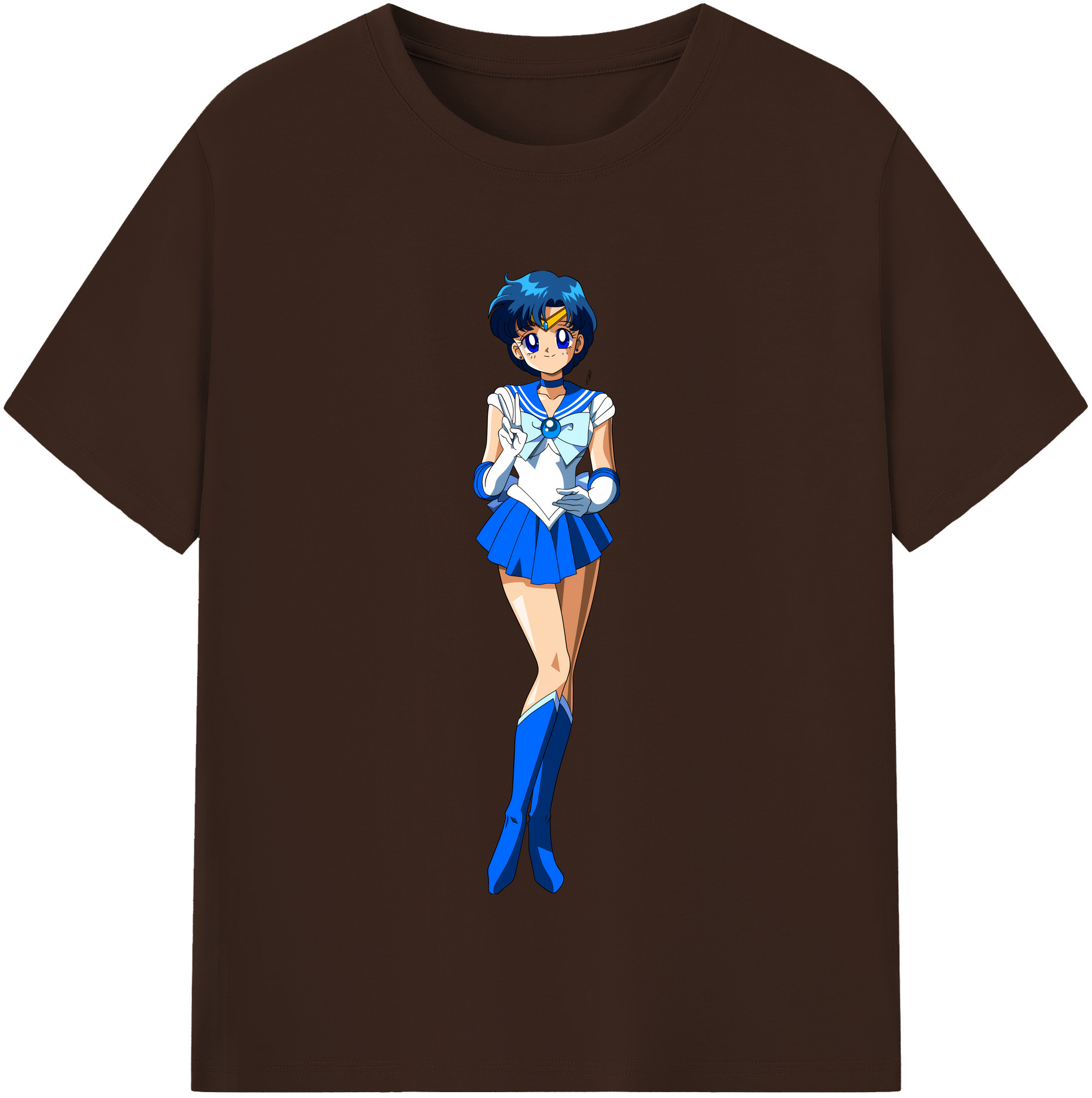 （画像用） 美少女戦士セーラームーン 水野 亜美 みずの あみ Sailor Moon Mizuno Ami 綿100％半袖Tシャツ（フロントプリント）