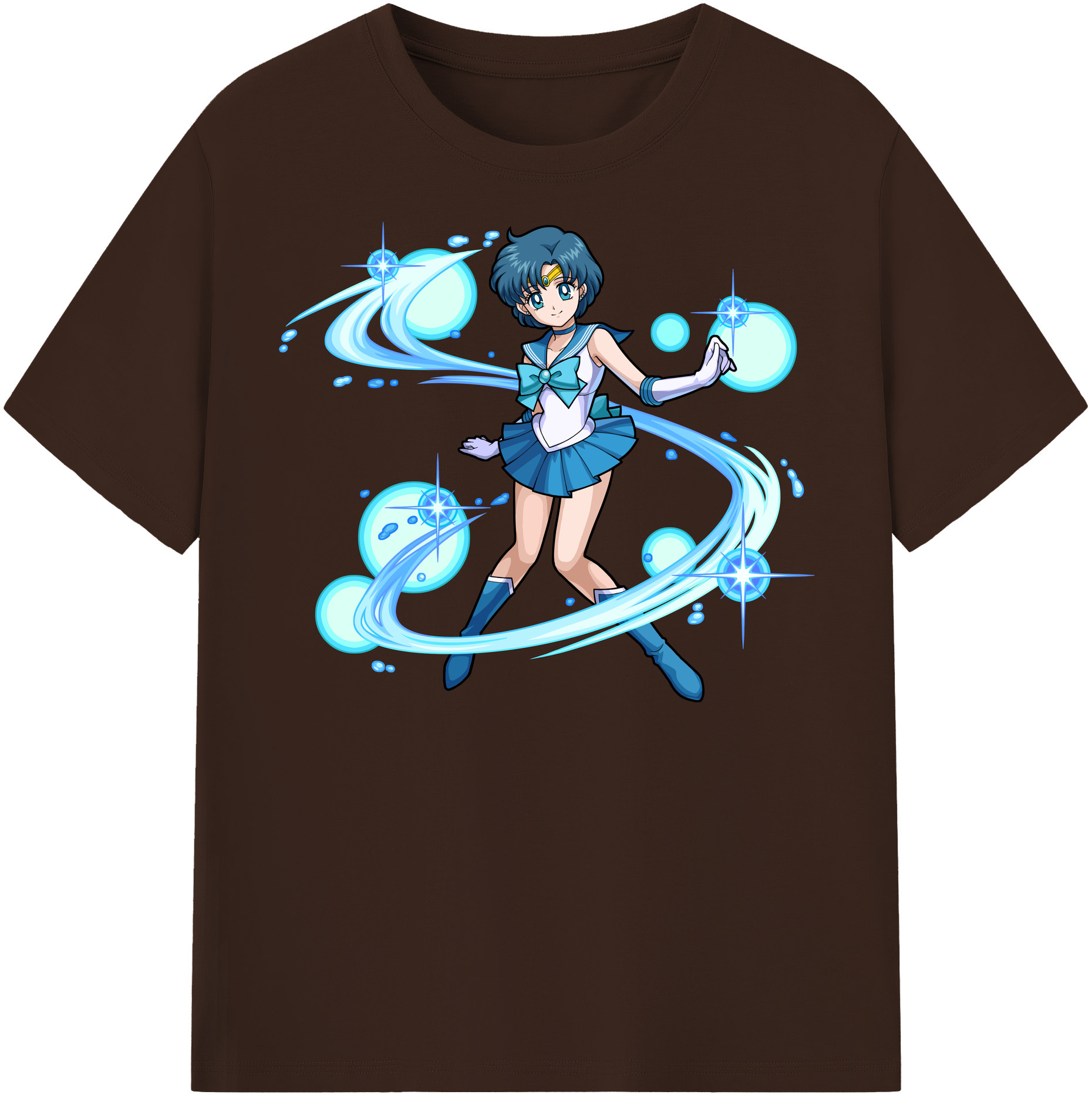 （画像用） 美少女戦士セーラームーン 水野 亜美 みずの あみ Sailor Moon Mizuno Ami 綿100％半袖Tシャツ（フロントプリント）