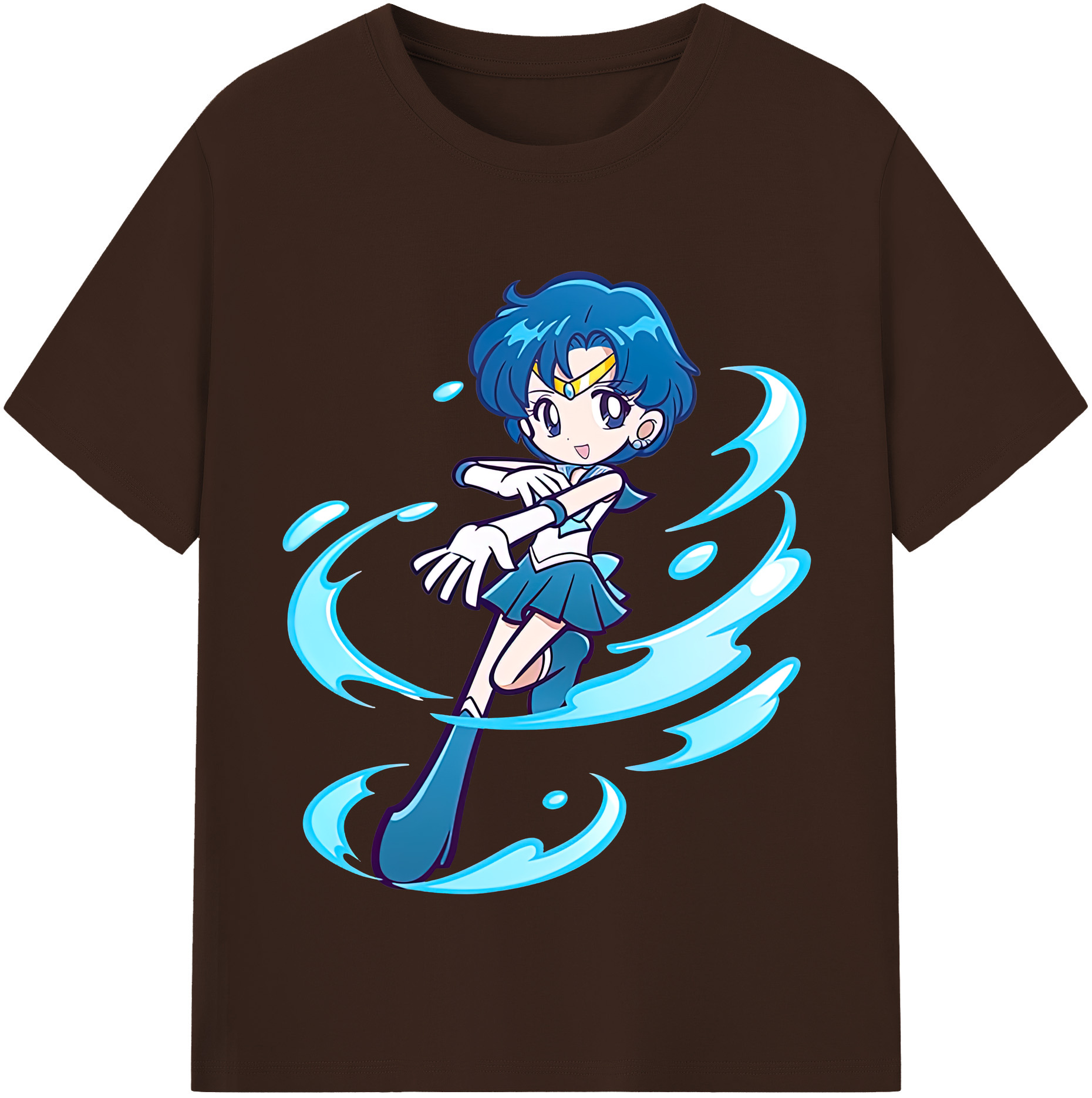 （画像用） 美少女戦士セーラームーン 水野 亜美 みずの あみ Sailor Moon Mizuno Ami 綿100％半袖Tシャツ（フロントプリント）
