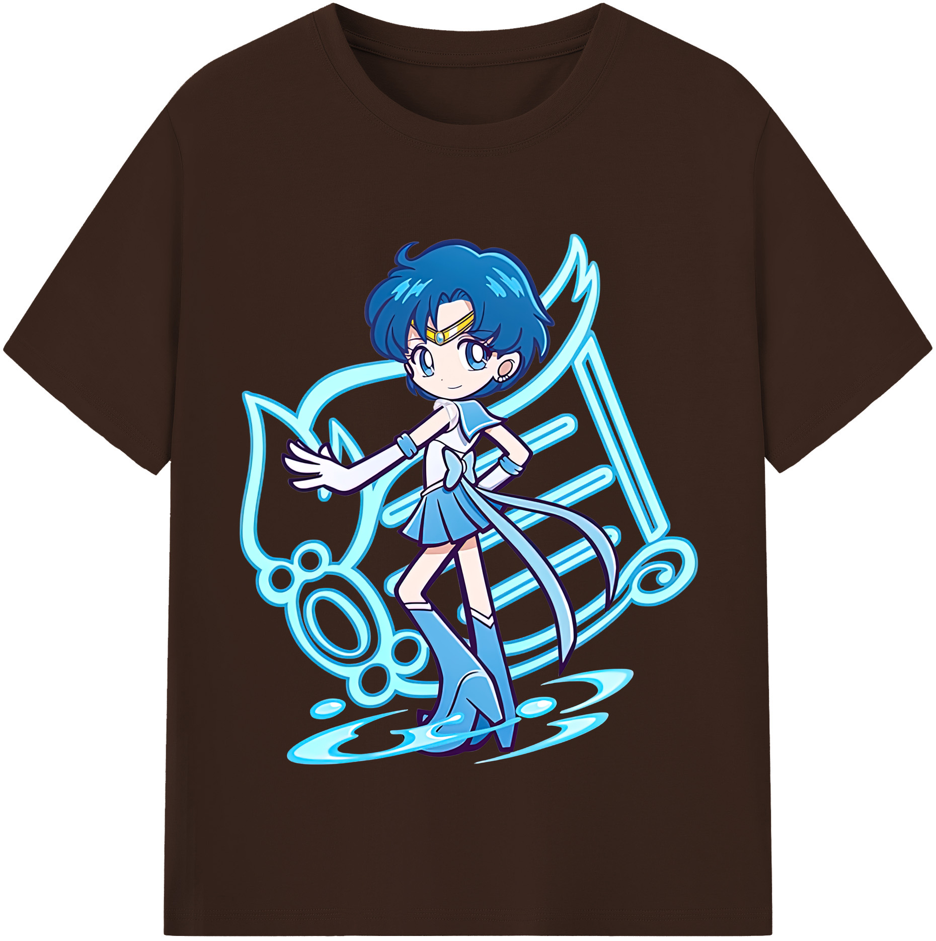 （画像用） 美少女戦士セーラームーン 水野 亜美 みずの あみ Sailor Moon Mizuno Ami 綿100％半袖Tシャツ（フロントプリント）