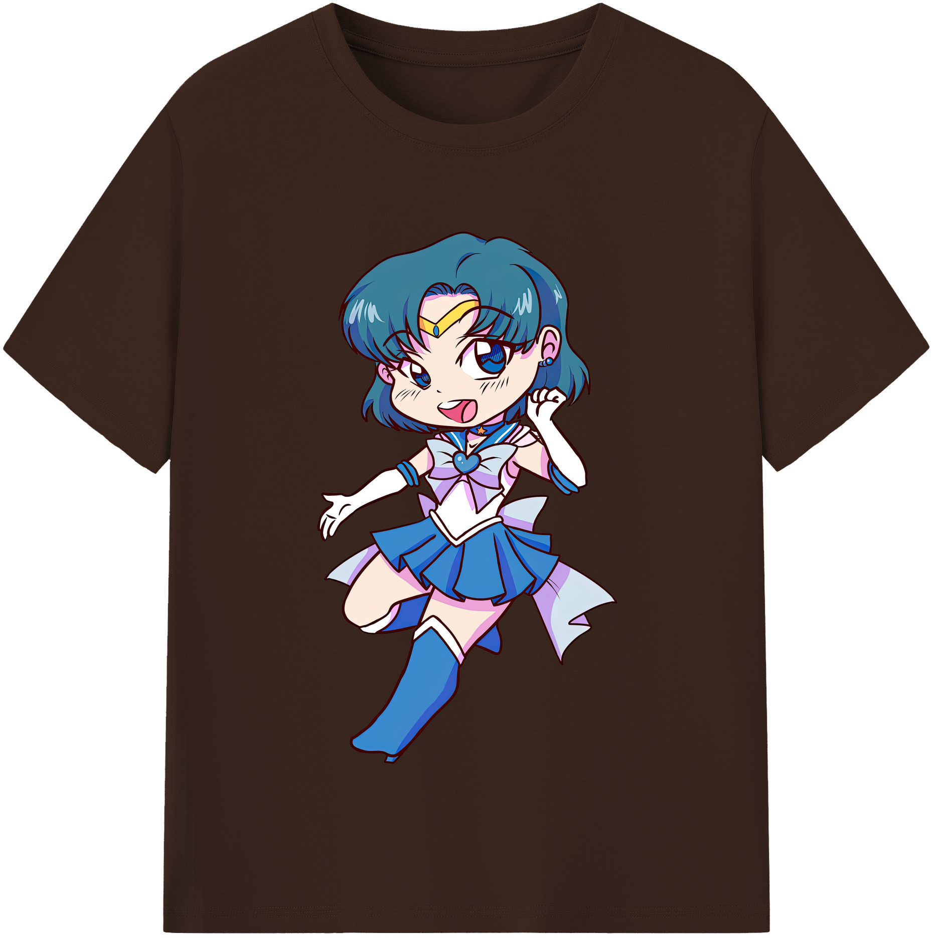 （画像用） 美少女戦士セーラームーン 水野 亜美 みずの あみ Sailor Moon Mizuno Ami 綿100％半袖Tシャツ（フロントプリント）
