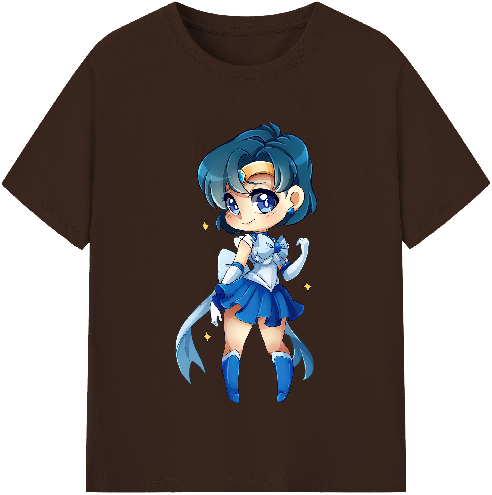 （画像用） 美少女戦士セーラームーン 水野 亜美 みずの あみ Sailor Moon Mizuno Ami 綿100％半袖Tシャツ（フロントプリント）