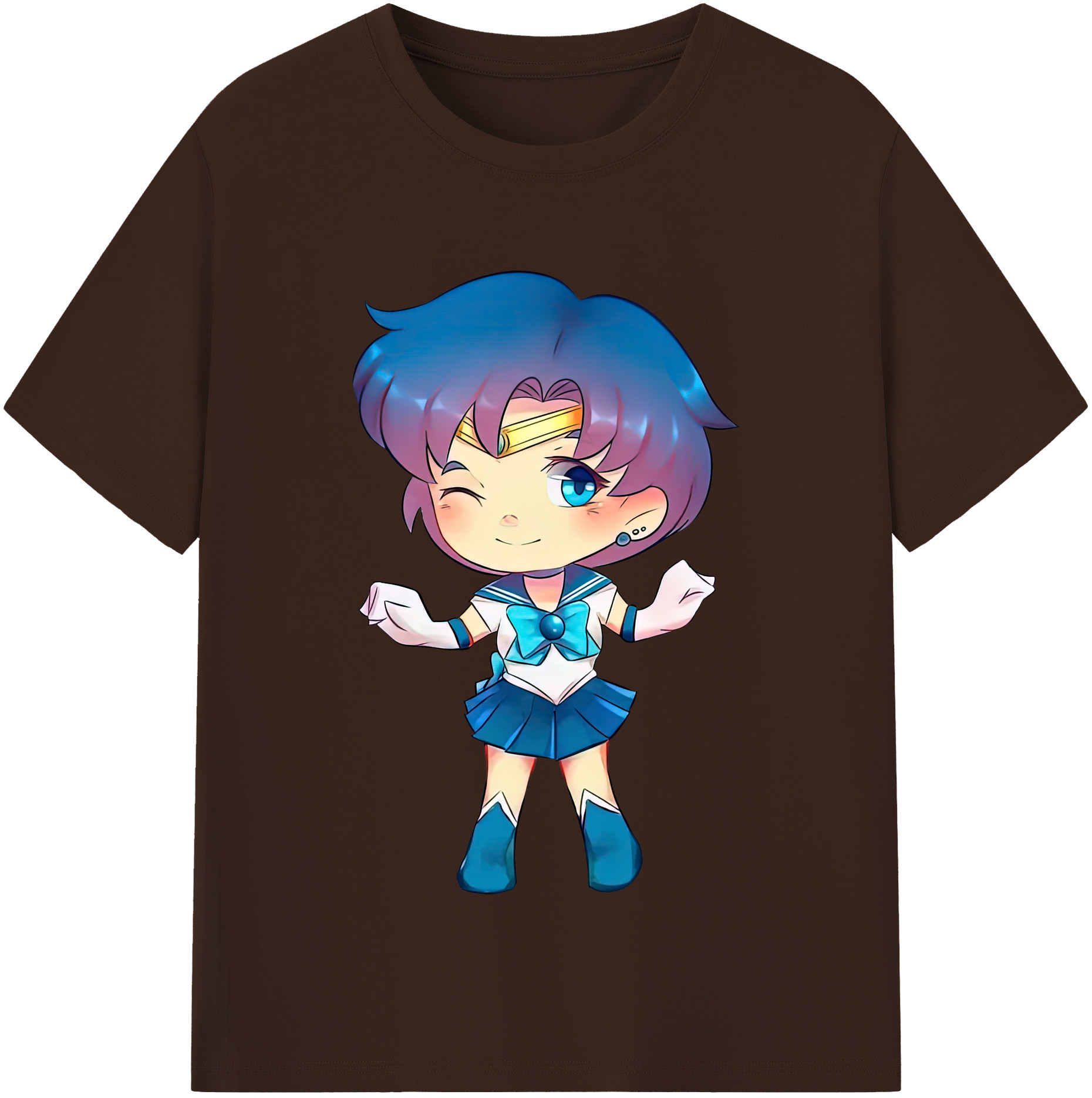 （画像用） 美少女戦士セーラームーン 水野 亜美 みずの あみ Sailor Moon Mizuno Ami 綿100％半袖Tシャツ（フロントプリント）