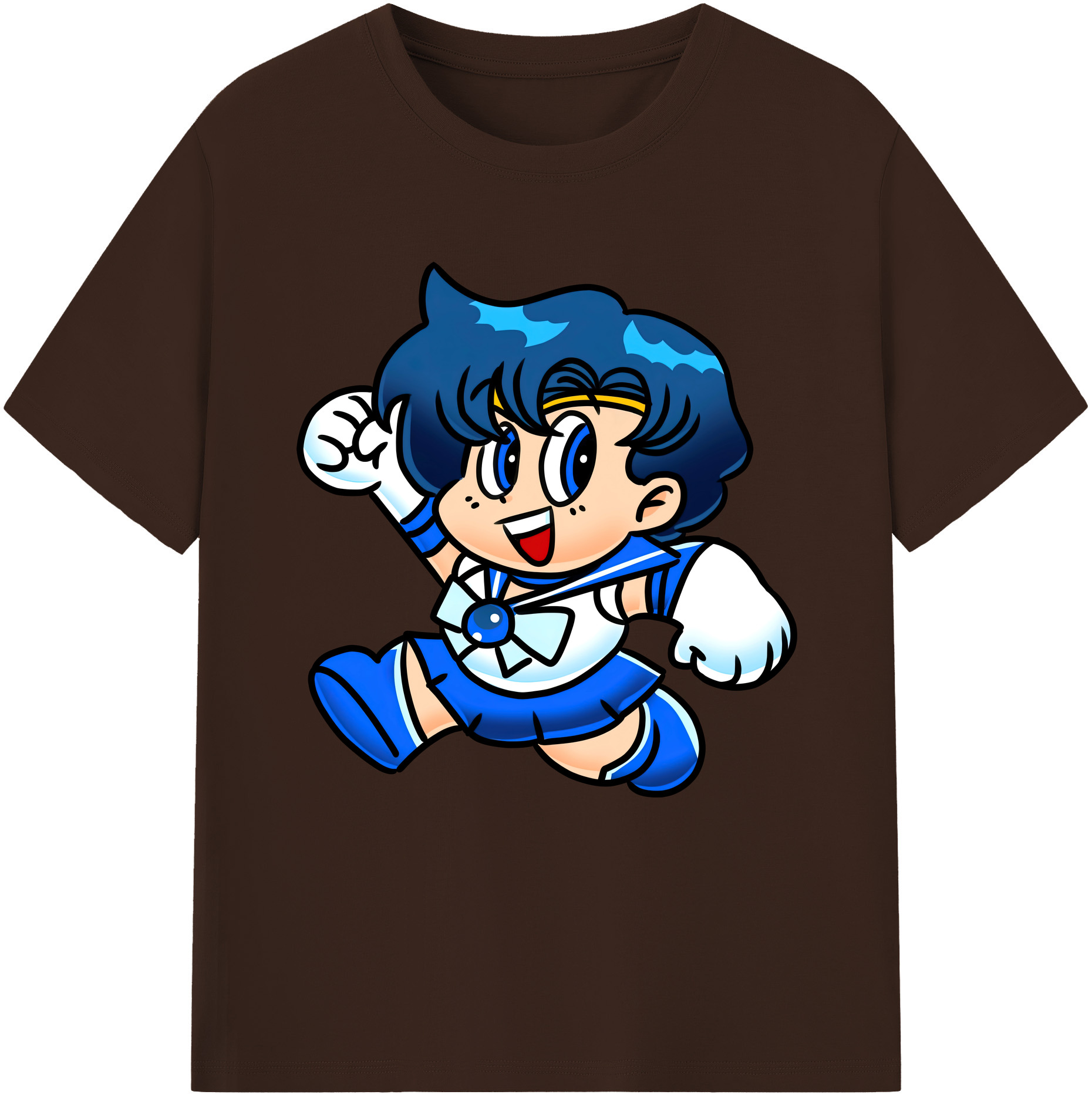 （画像用） 美少女戦士セーラームーン 水野 亜美 みずの あみ Sailor Moon Mizuno Ami 綿100％半袖Tシャツ（フロントプリント）
