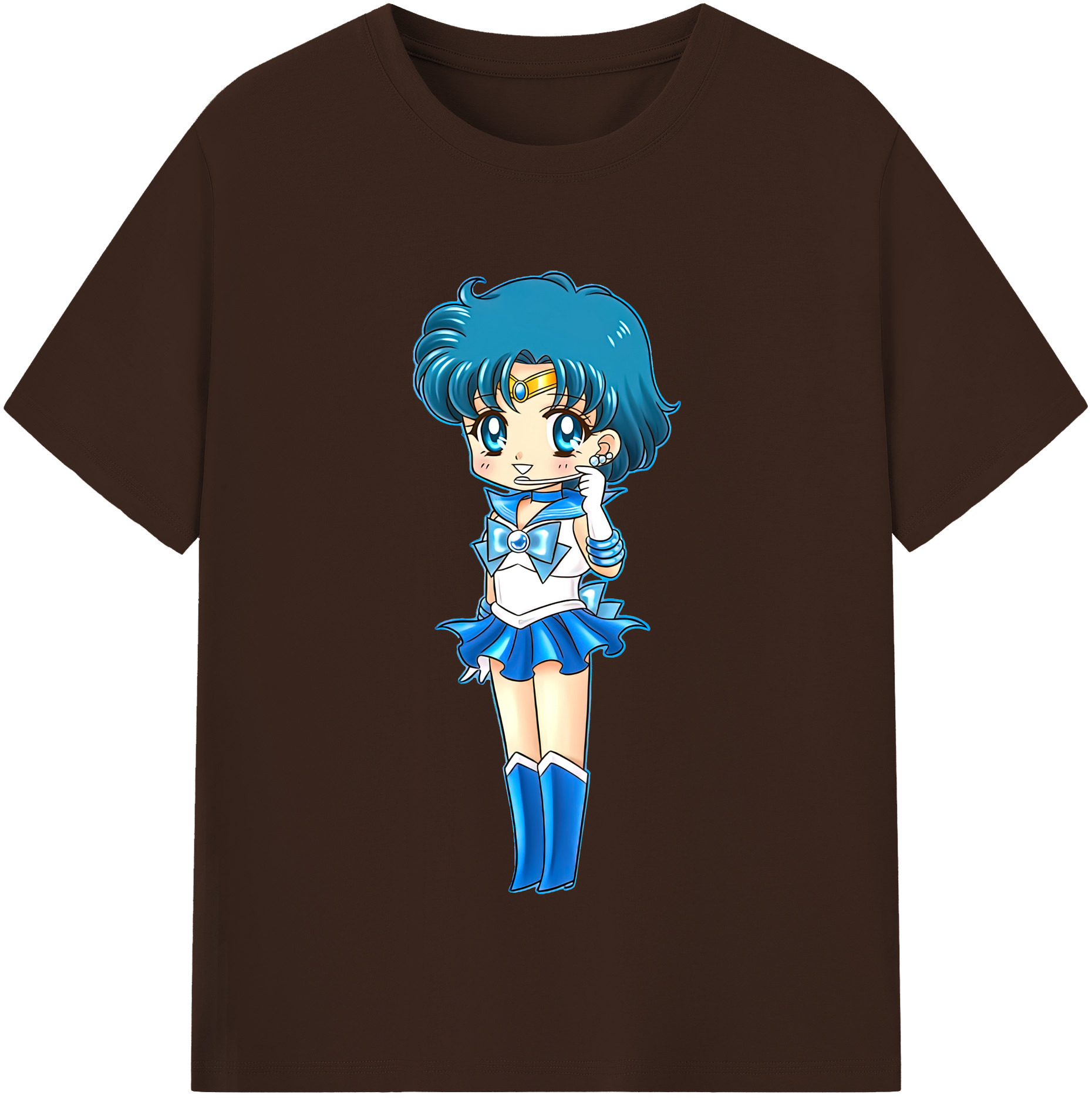 （画像用） 美少女戦士セーラームーン 水野 亜美 みずの あみ Sailor Moon Mizuno Ami 綿100％半袖Tシャツ（フロントプリント）