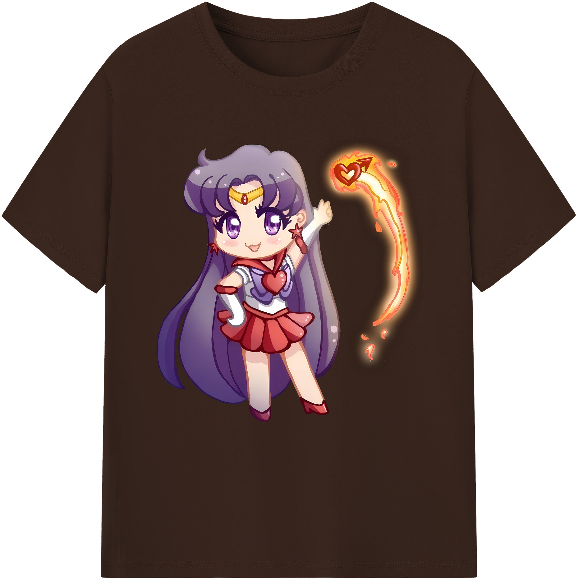 （画像用） 美少女戦士セーラームーン 火野レイ ひの レイ Sailor Moon Hino Rei （セーラーマーズ,Sailor Mars） 綿100％半袖Tシャツ（フロントプリント）