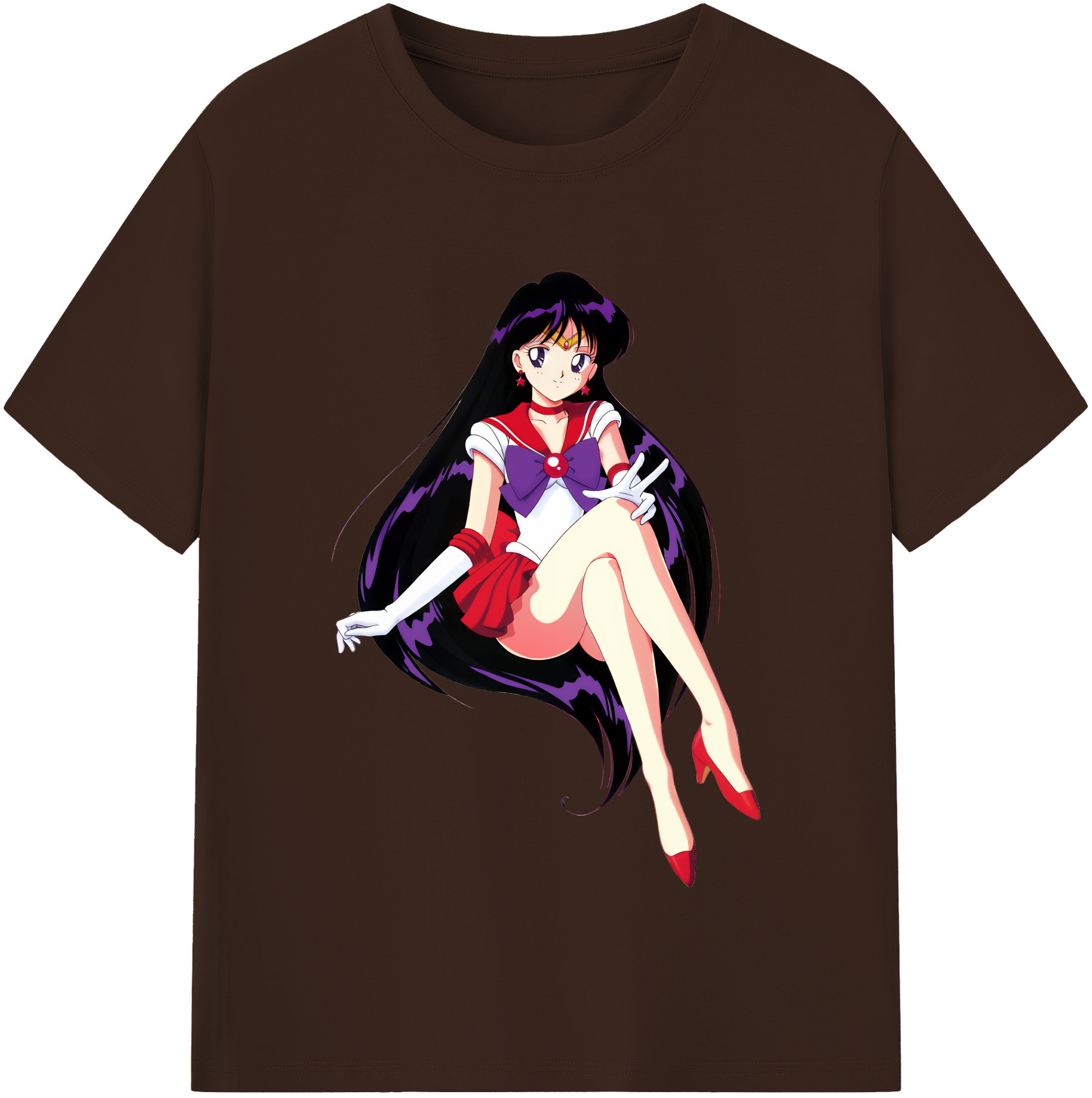 （画像用） 美少女戦士セーラームーン 火野レイ ひの レイ Sailor Moon Hino Rei （セーラーマーズ,Sailor Mars） 綿100％半袖Tシャツ（フロントプリント）