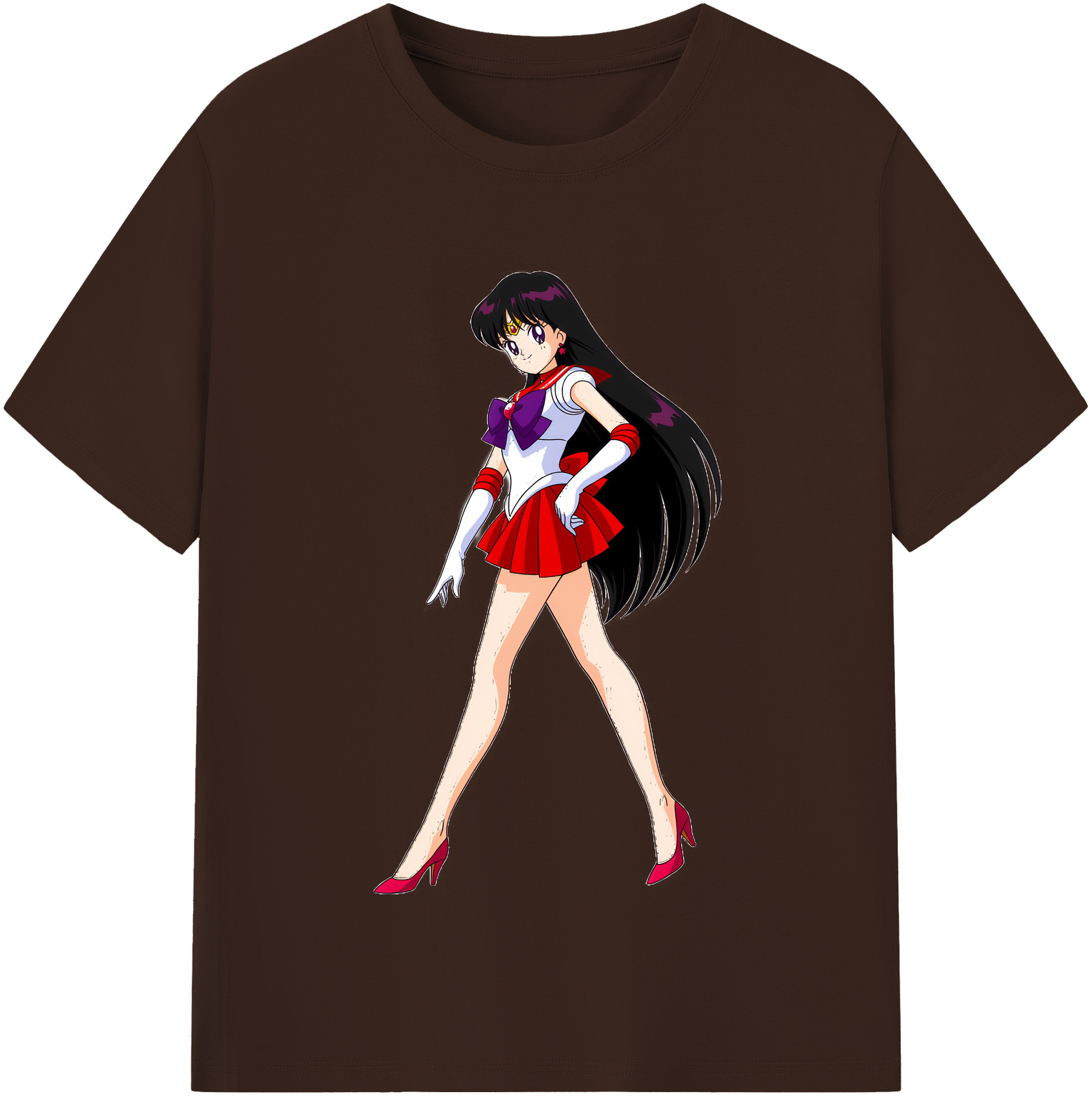 （画像用） 美少女戦士セーラームーン 火野レイ ひの レイ Sailor Moon Hino Rei （セーラーマーズ,Sailor Mars） 綿100％半袖Tシャツ（フロントプリント）