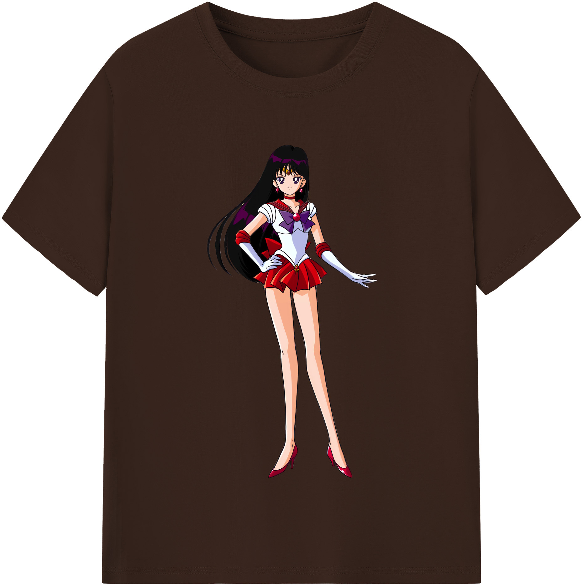 （画像用） 美少女戦士セーラームーン 火野レイ ひの レイ Sailor Moon Hino Rei （セーラーマーズ,Sailor Mars） 綿100％半袖Tシャツ（フロントプリント）