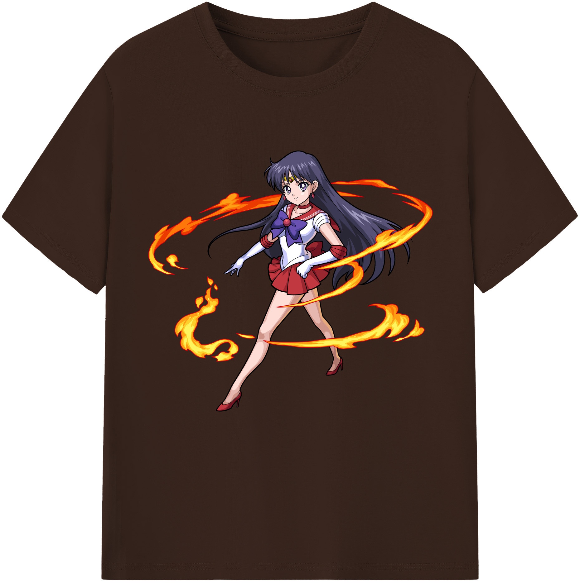（画像用） 美少女戦士セーラームーン 火野レイ ひの レイ Sailor Moon Hino Rei （セーラーマーズ,Sailor Mars） 綿100％半袖Tシャツ（フロントプリント）
